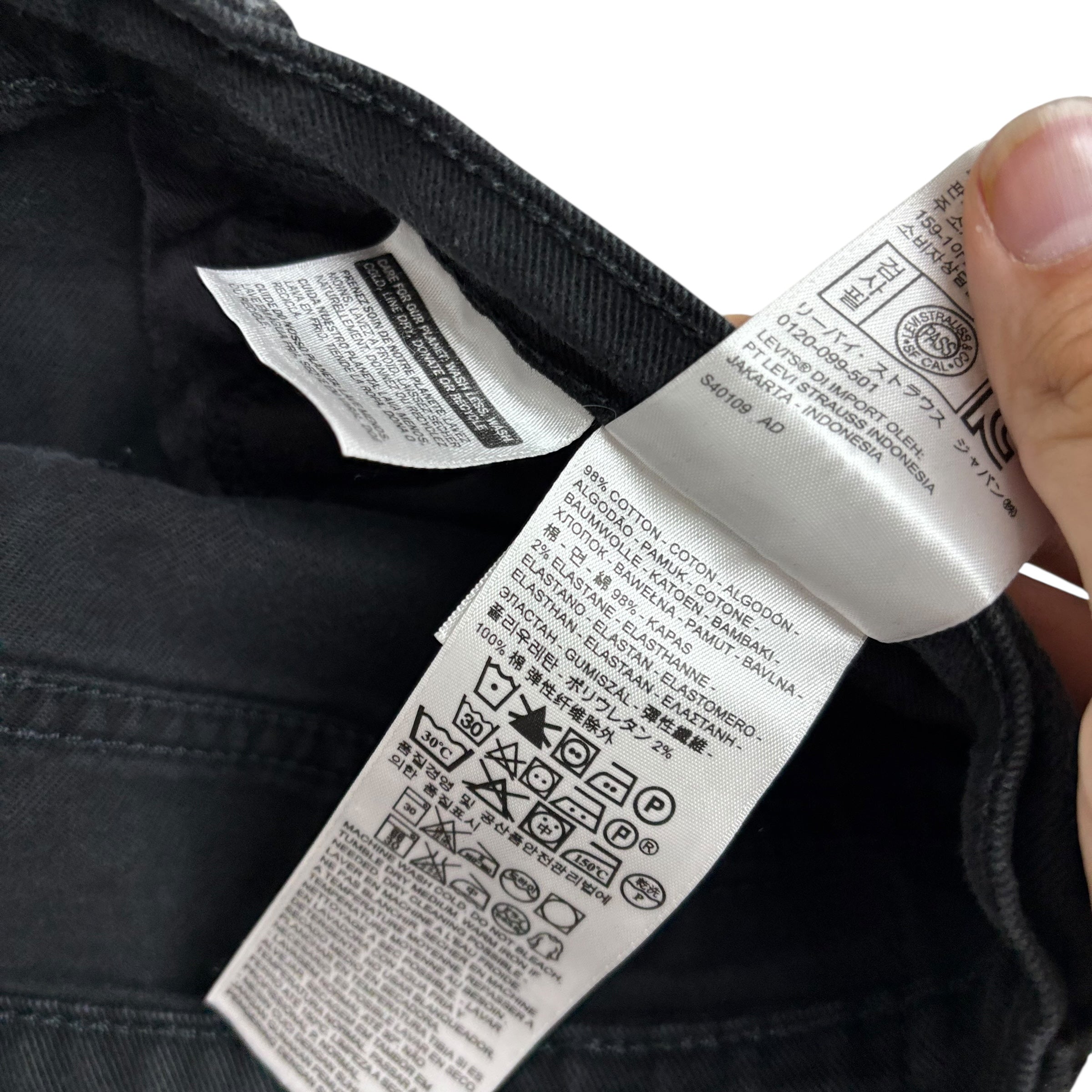 Levis 513 Jeans W32 L30 Mens Black Slim Straight Fit Stretch Denim