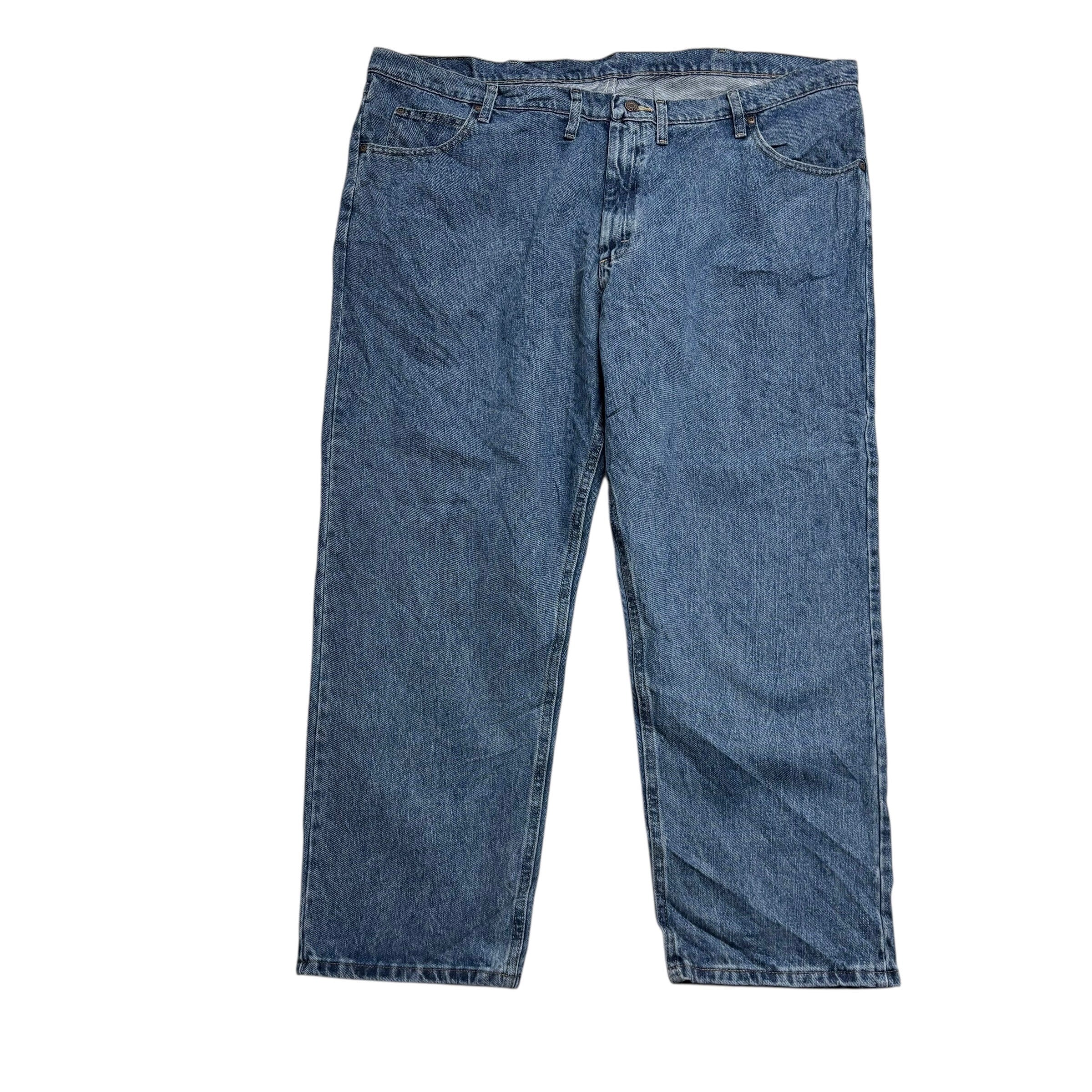 Wrangler Jeans W46 L29 Mens Mid Blue Relaxed Straight Fit Denim (E)