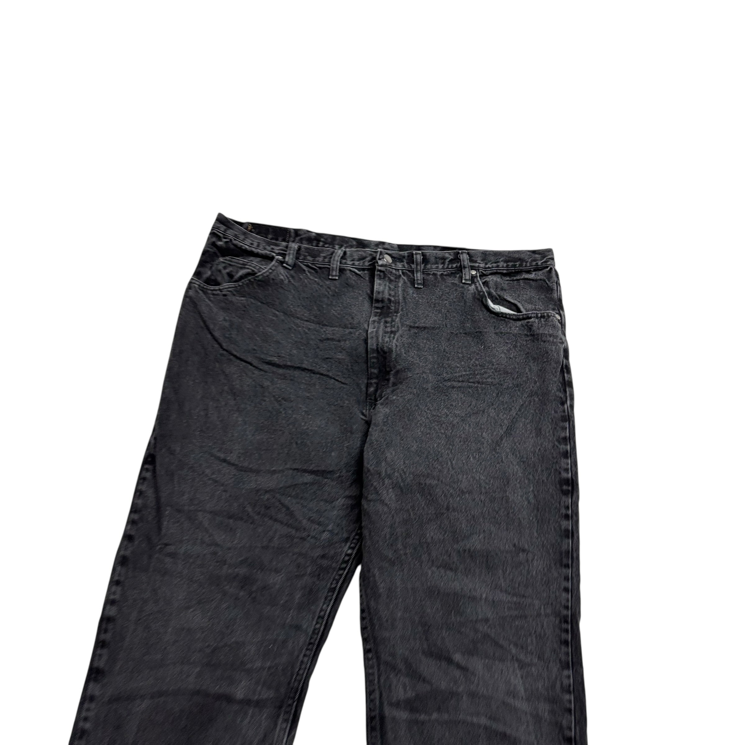 Wrangler Jeans W46 L32 Mens Black Relaxed Straight Fit Denim (E)