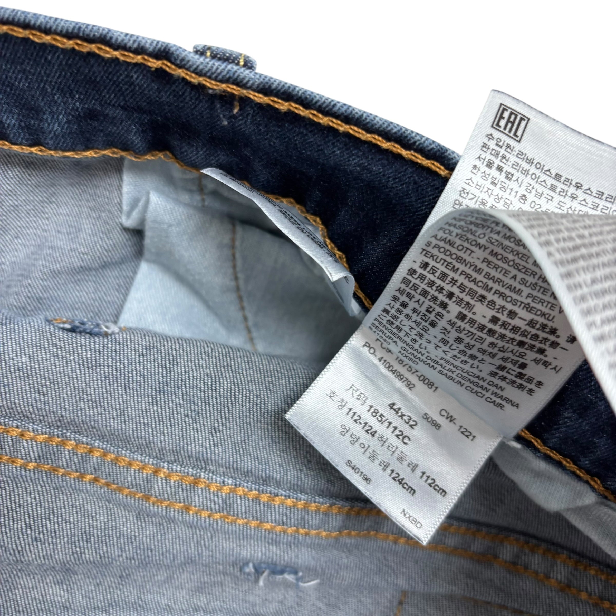 Levis 541 Jeans W44 L30 Mens Dark Blue Athletic Tapered Fit Stretch Denim (E)