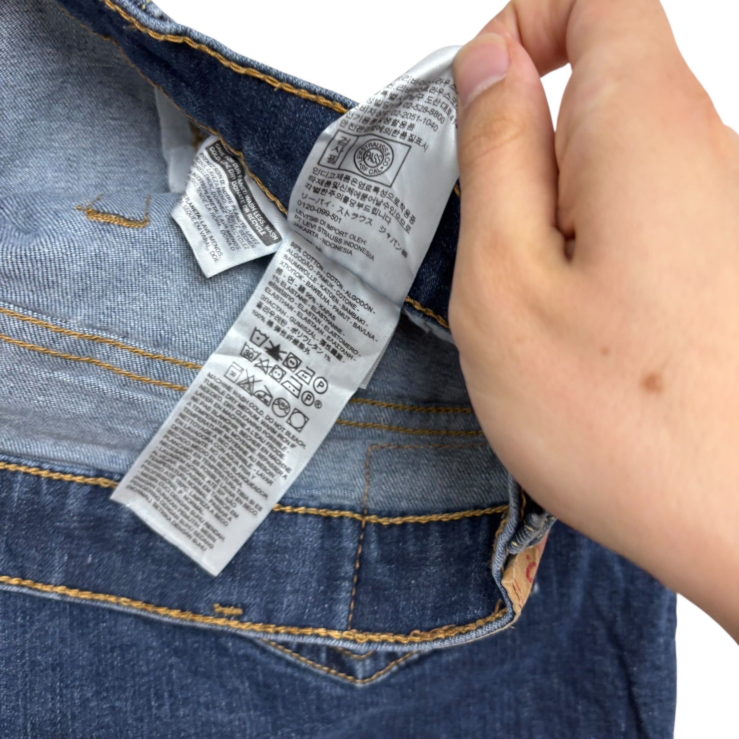 Levis 541 Jeans W38 L32 Mens Dark Blue Athletic Tapered Fit Stretch Denim (F)