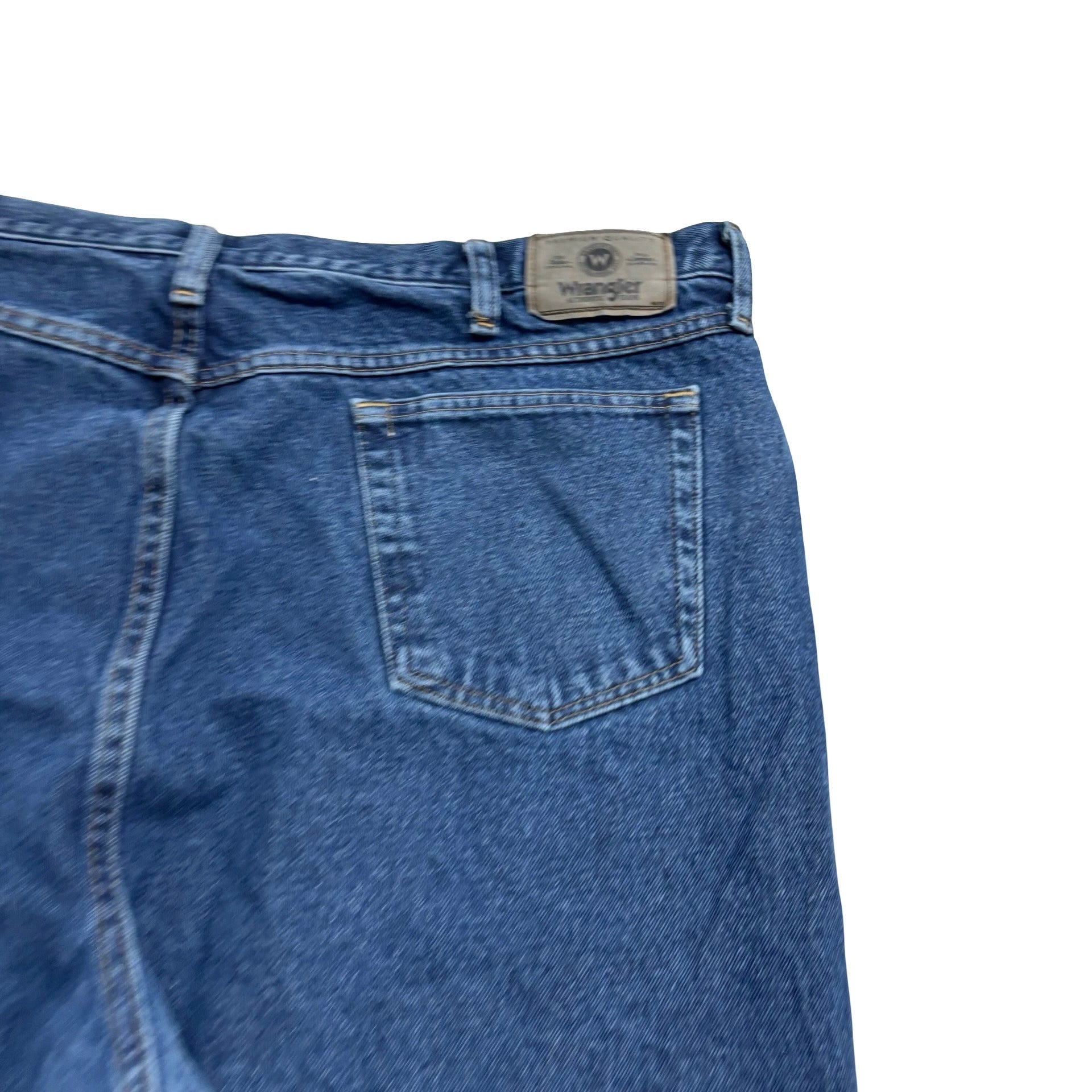 Wrangler Jeans W44 L32 Mens Mid Blue Relaxed Straight Fit Denim (E)
