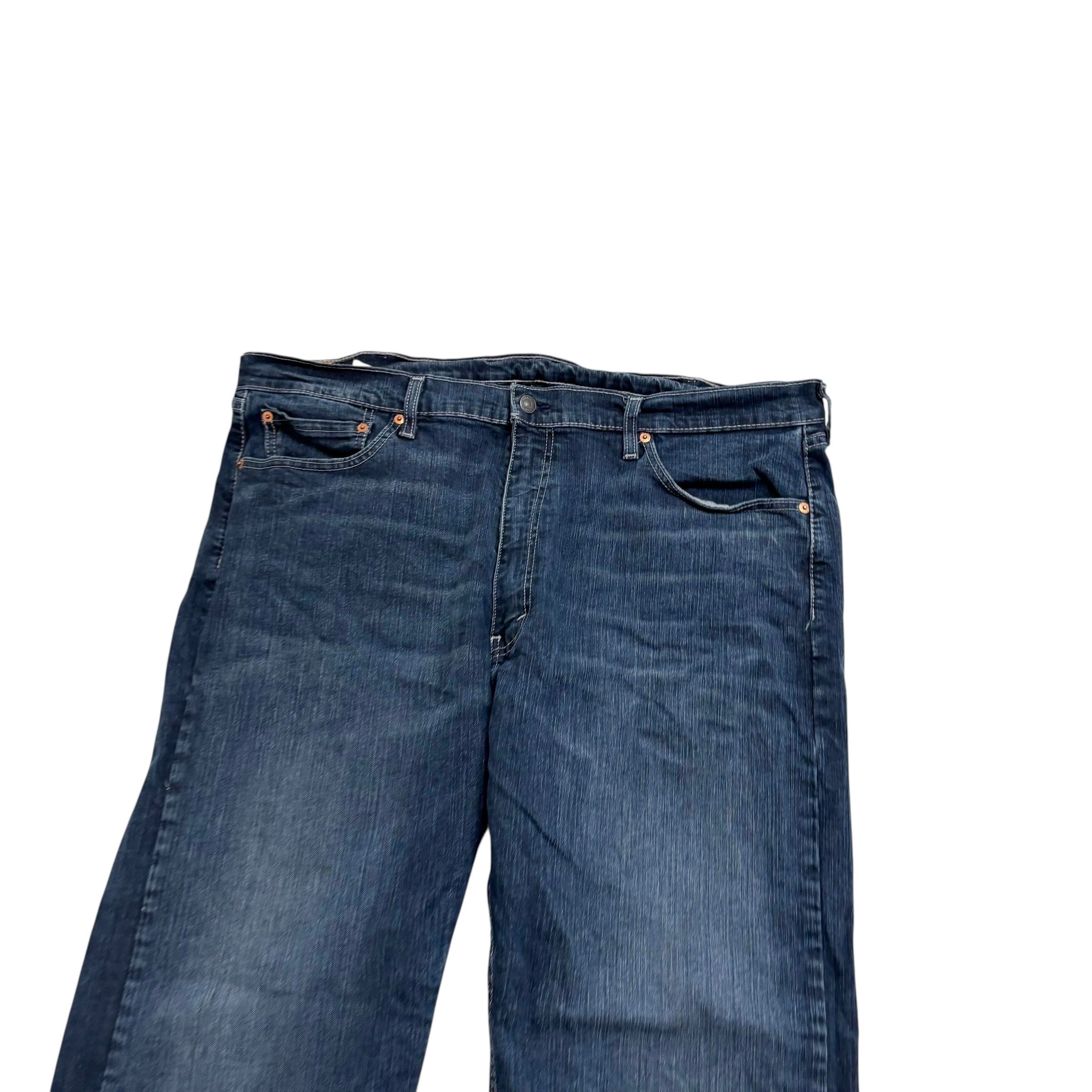 Levis 505 Jeans W42 L32 Mens Dark Blue Regular Straight Fit Stretch Denim