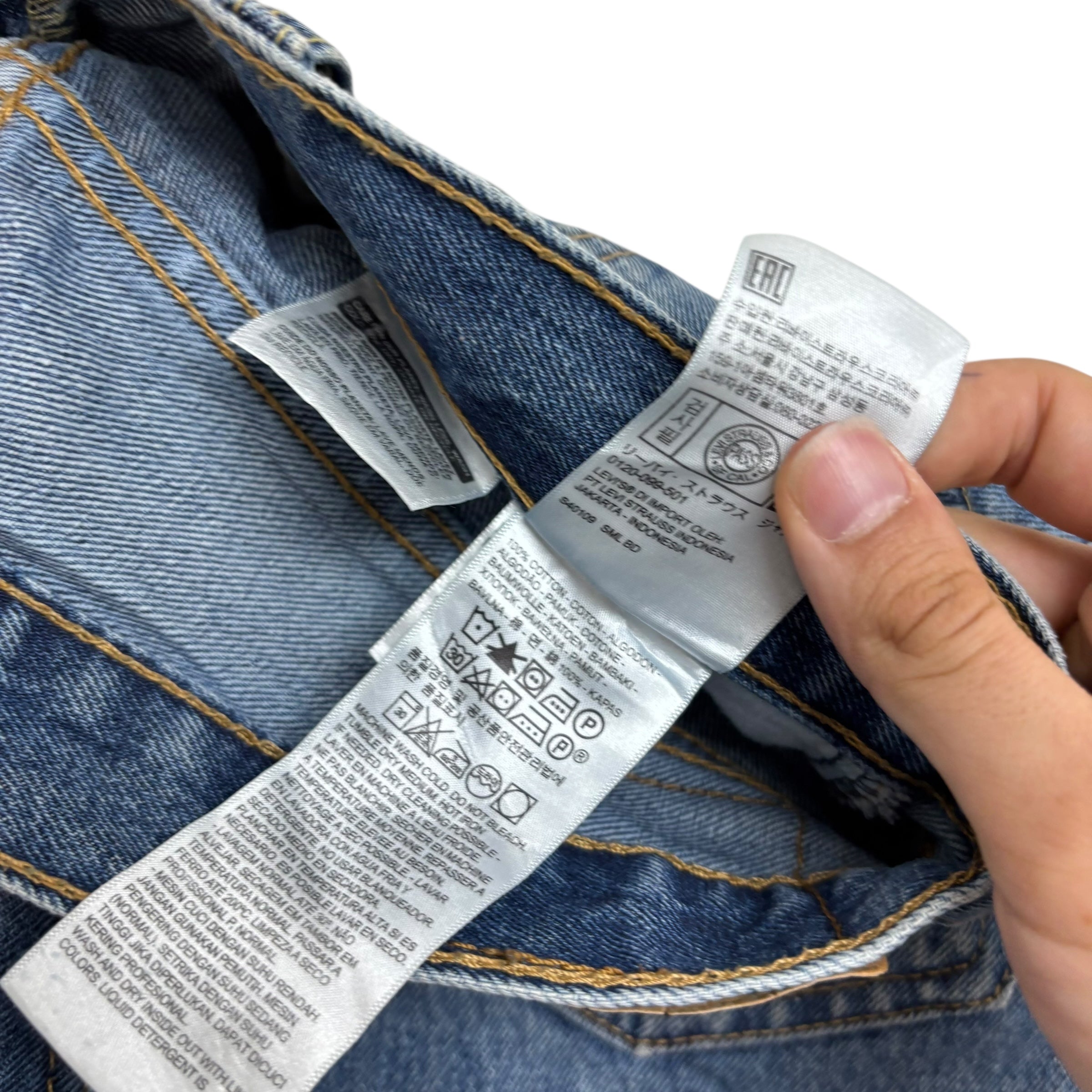 Levis 550 Jeans W33 L30 Mens Mid Blue Baggy Relaxed Straight Fit Denim (E)