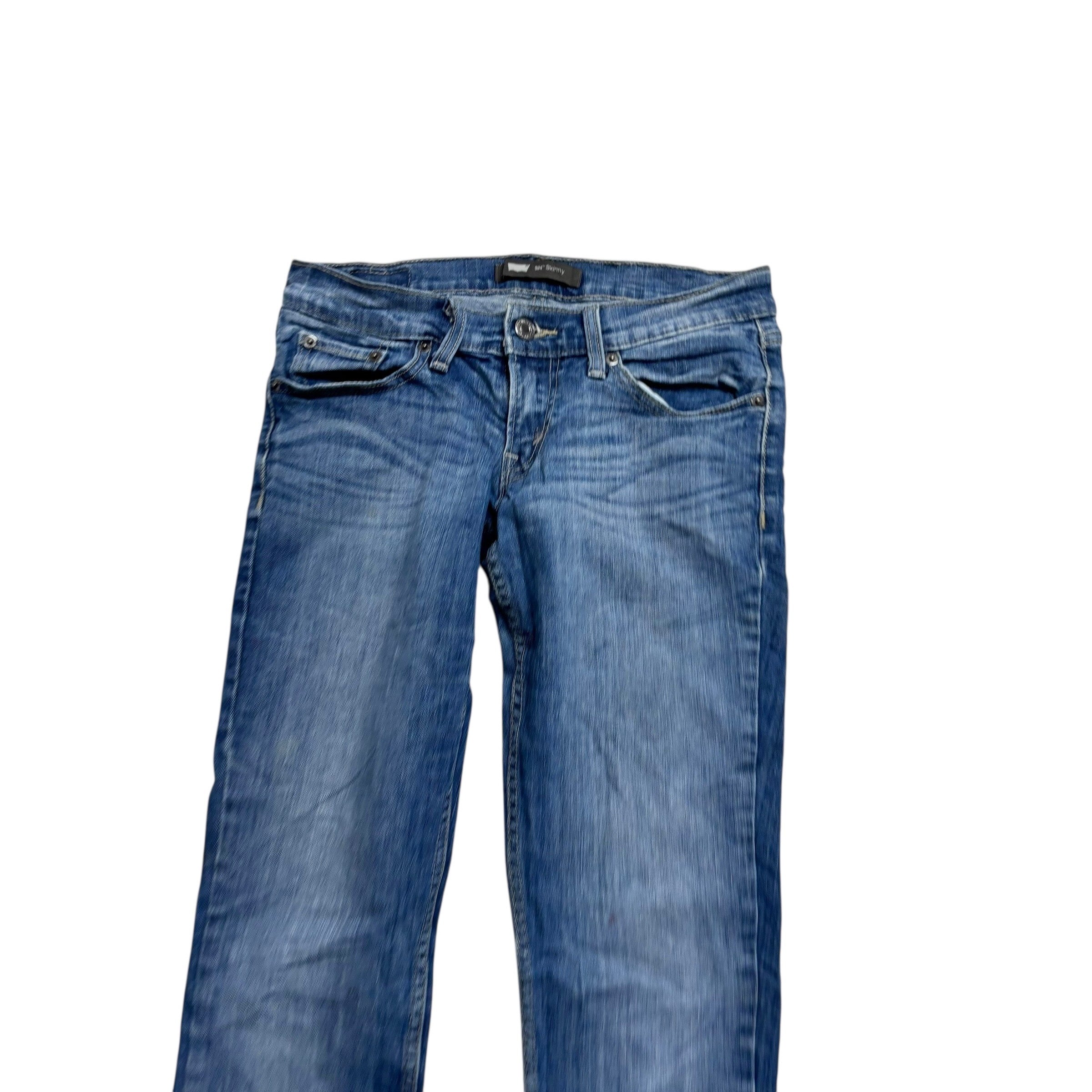 Levis 524 Jeans W27 L32 Womens Skinny Fit Mid Blue Stretch Denim