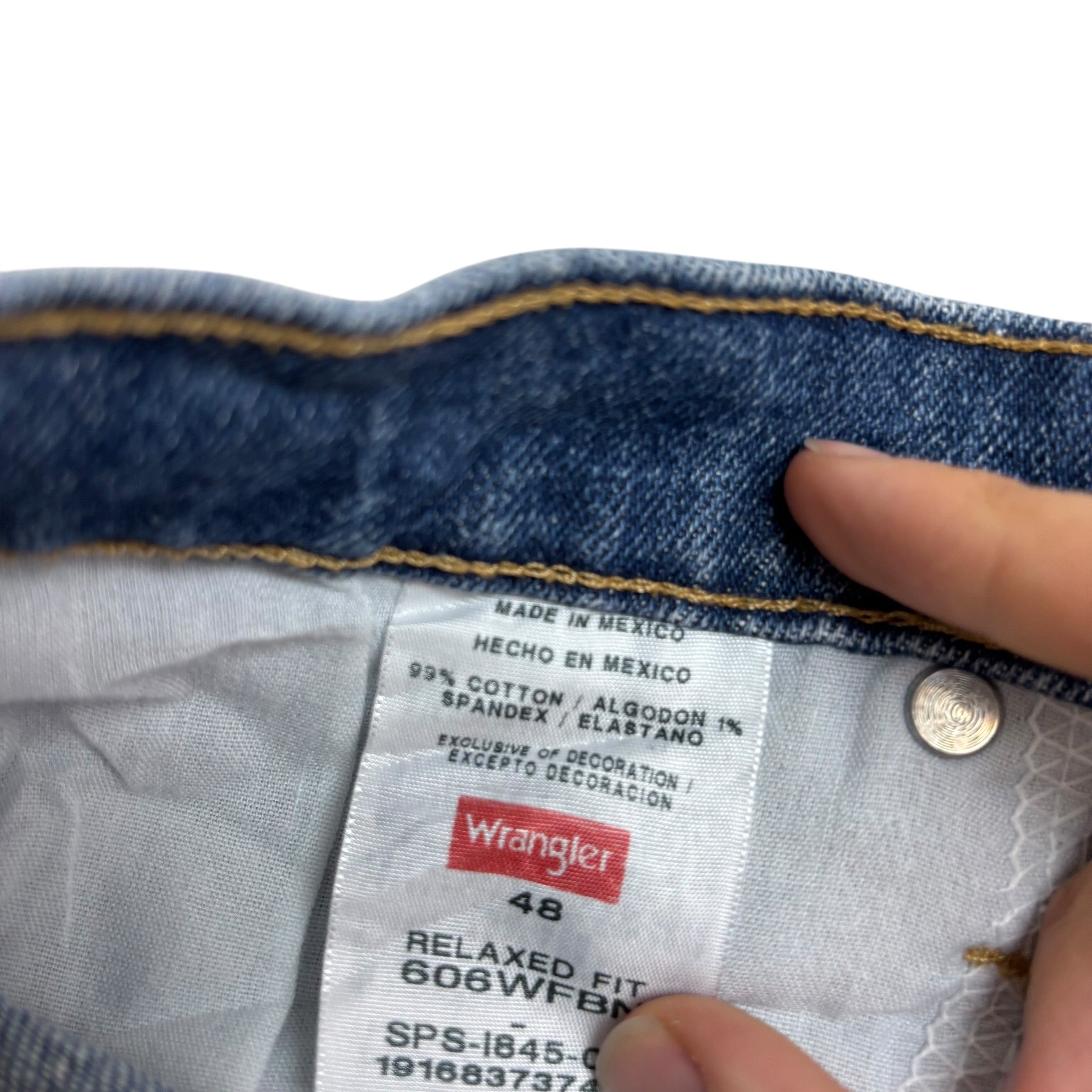 Wrangler Baggy Jorts W48 Mens Denim Shorts Mid Blue Relaxed Fit Stretch (E)