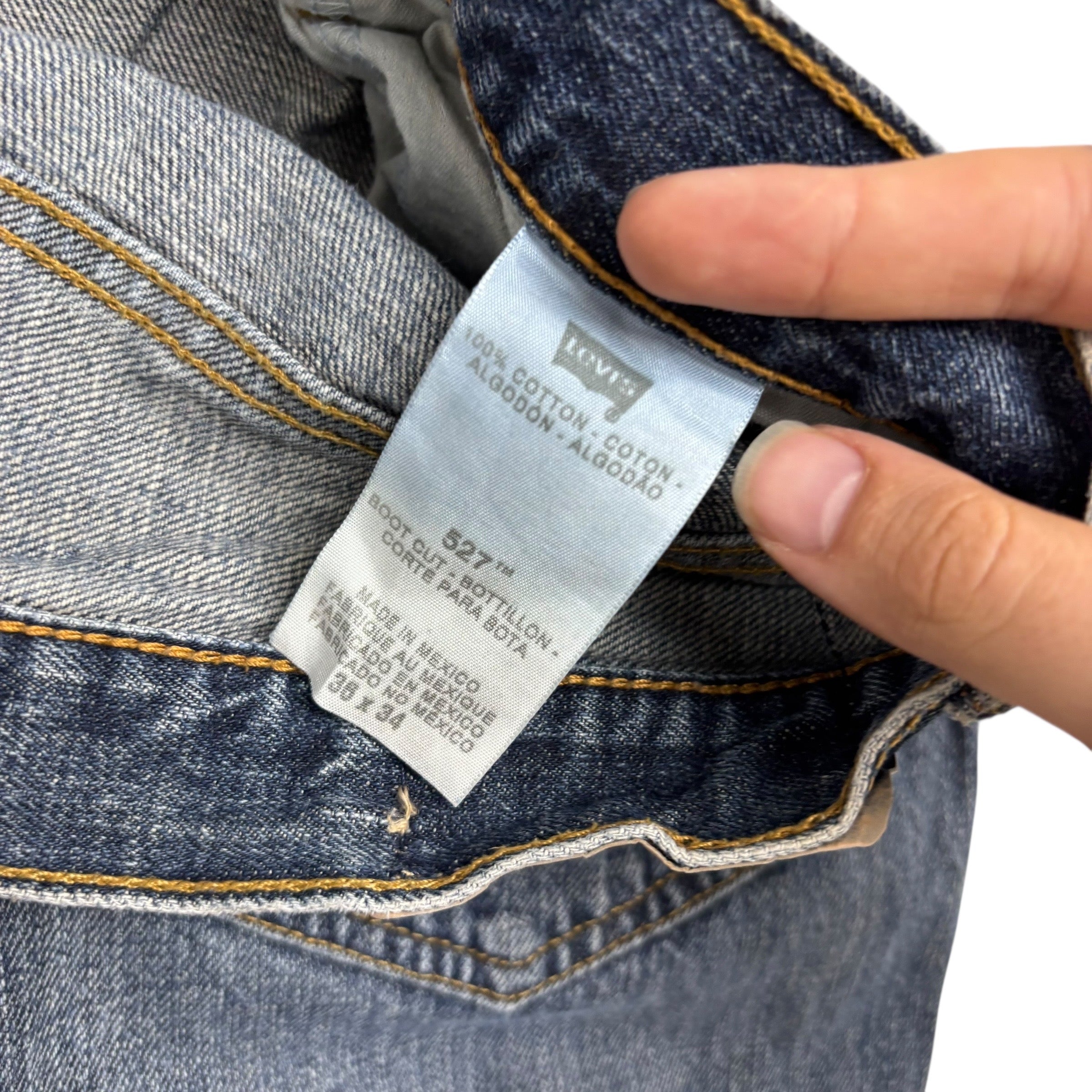 Levis 527 Jeans W36 L34 Mens Mid Blue Regular Bootcut Fit Vintage Denim (E)