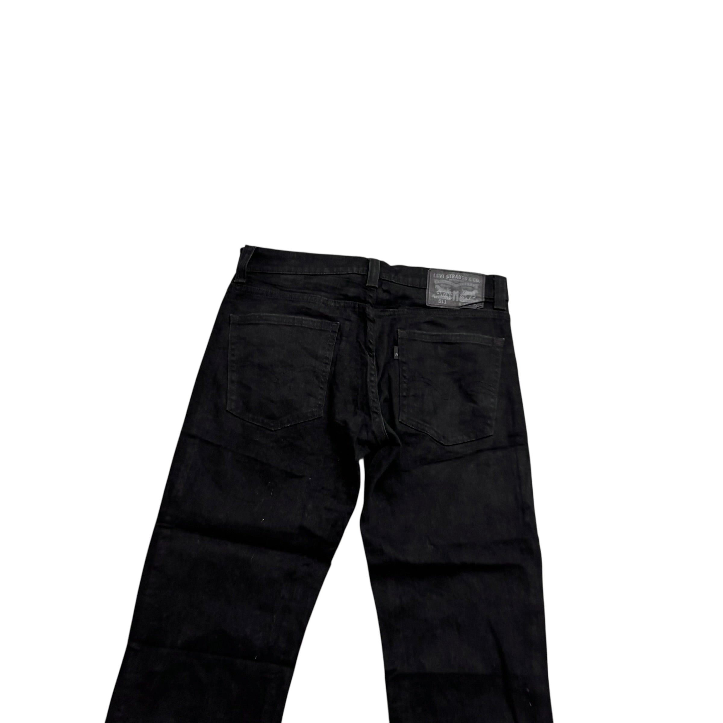 Levis 511 Jeans W30 L32 Mens Black Slim Fit Stretch Denim (E)