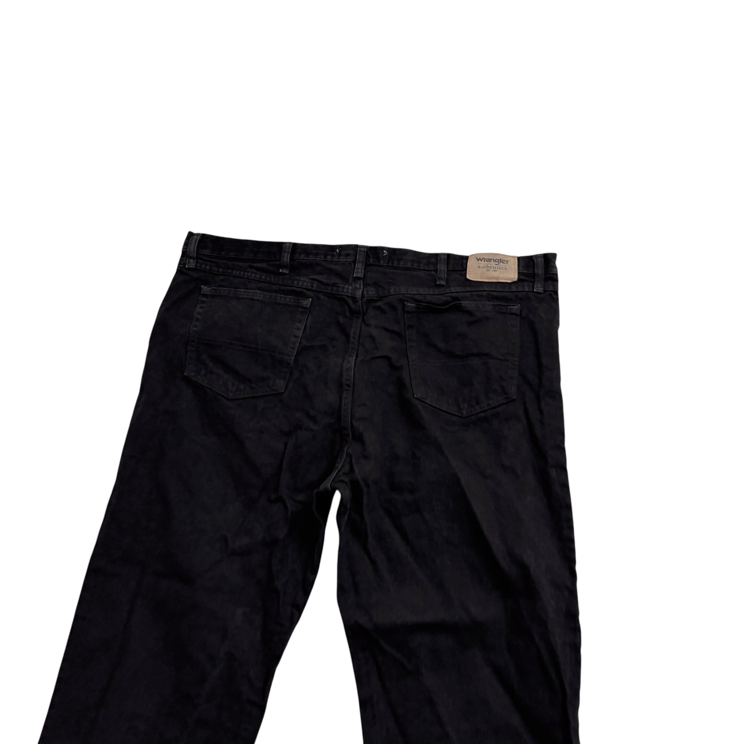 Wrangler Jeans W46 L30 Mens Black Regular Straight Fit Denim (E)