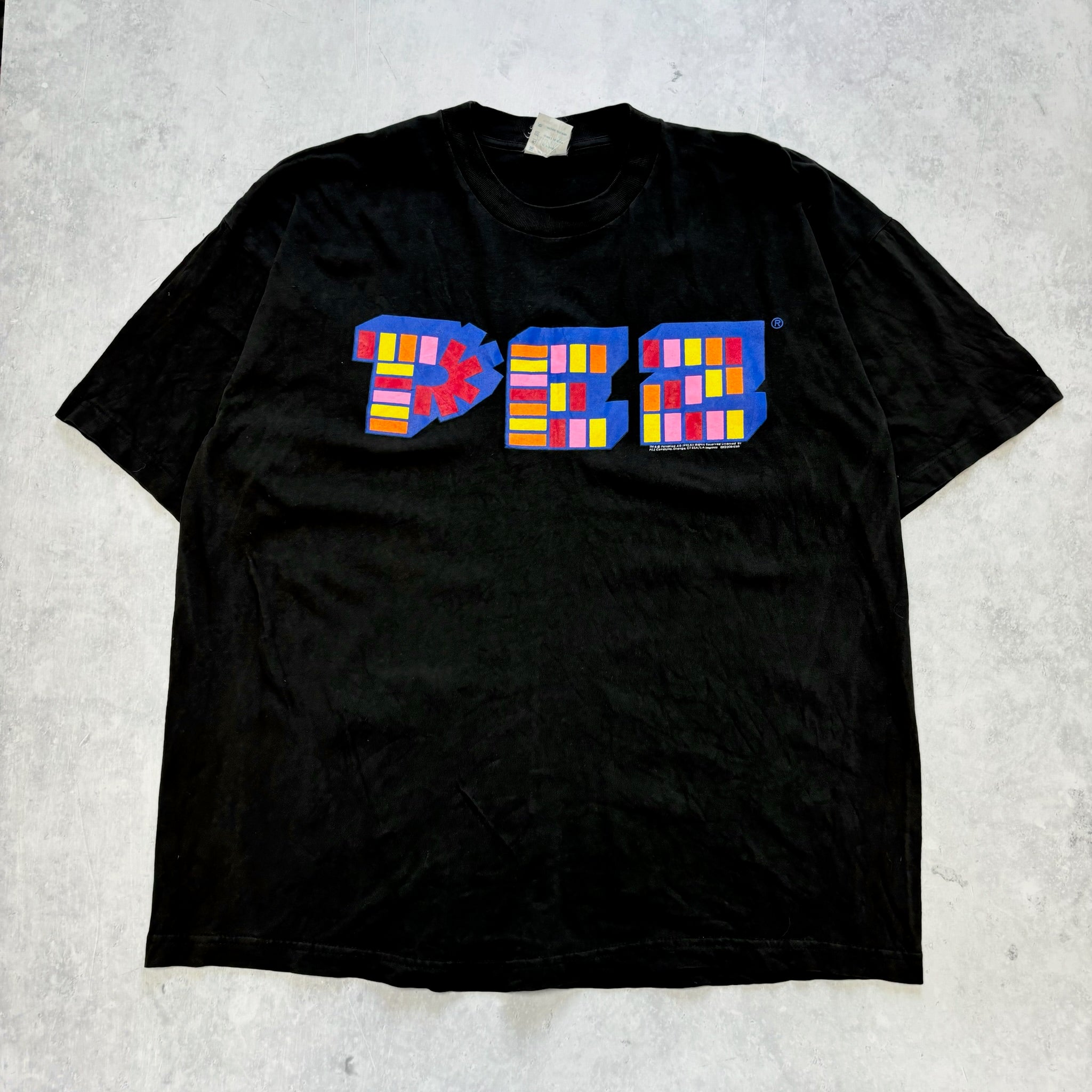 Vintage T Shirt Mens XL Black Graphic Print 90s USA PEZ Candy