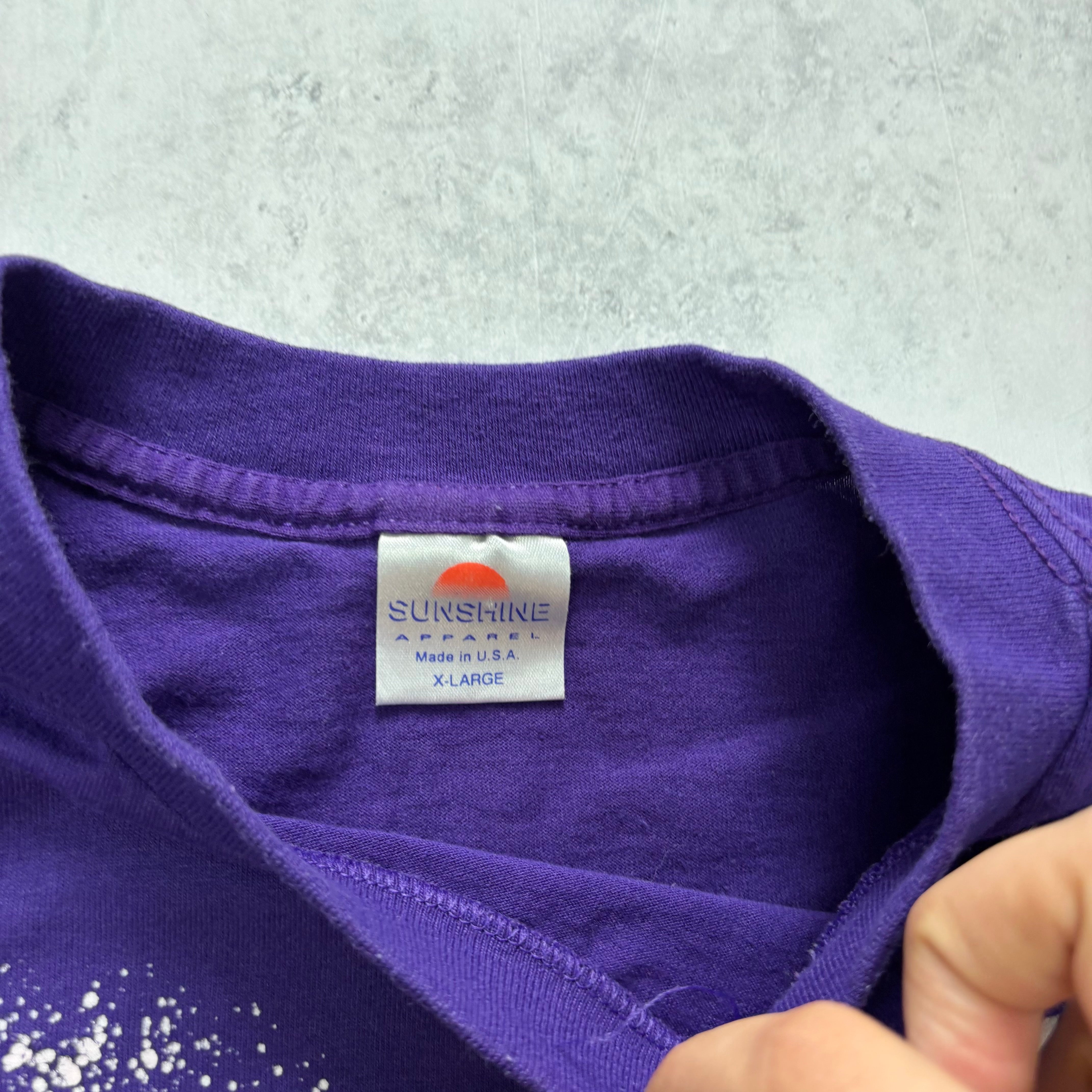 Vintage T Shirt Mens XL Purple Single Stitch Graphic Print 90s Nature USA (E)