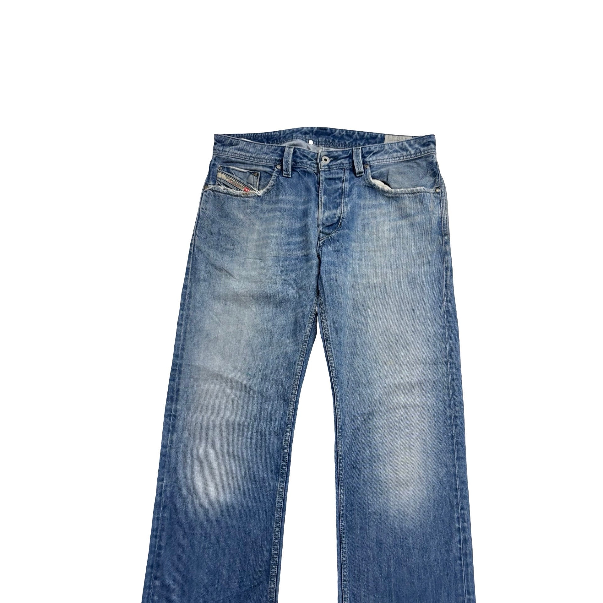 Diesel Larkee Jeans W32 L32 Mens Mid Blue Regular Straight Fit Denim