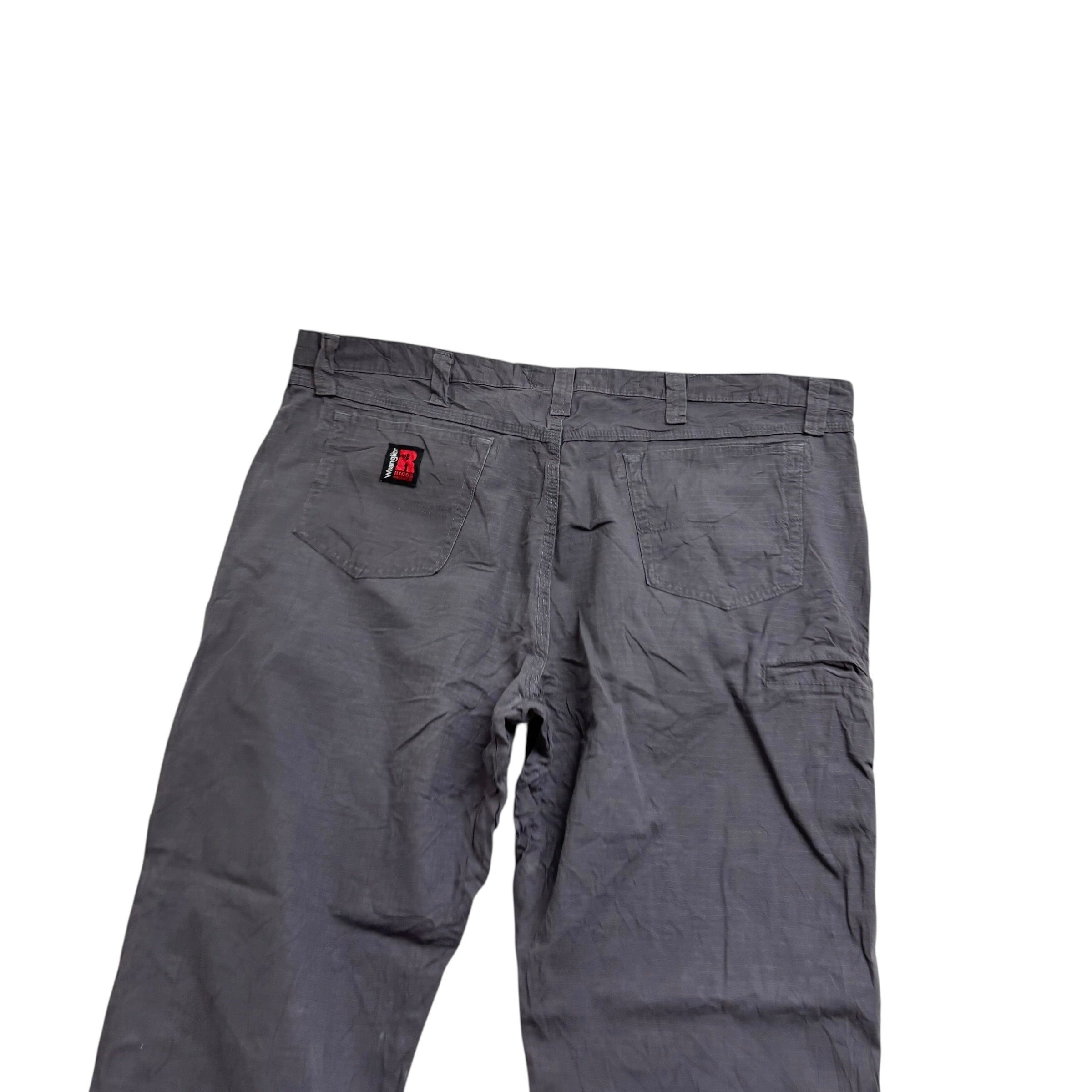 Wrangler Carpenter Pants W42 L30 Mens Grey Relaxed Straight Trousers