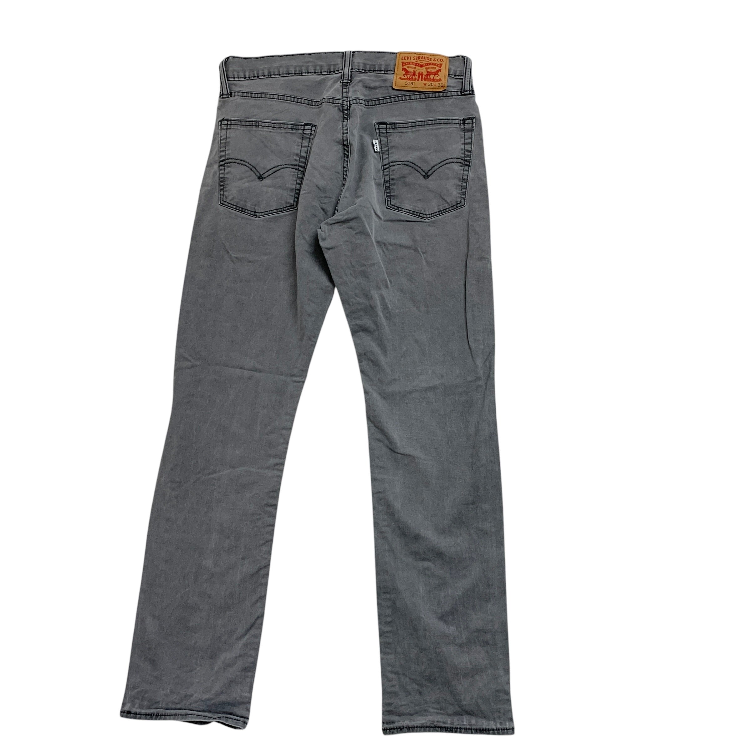 Levis 513 Trousers W30 L30 Mens Grey Slim Straight Fit Cotton Pants