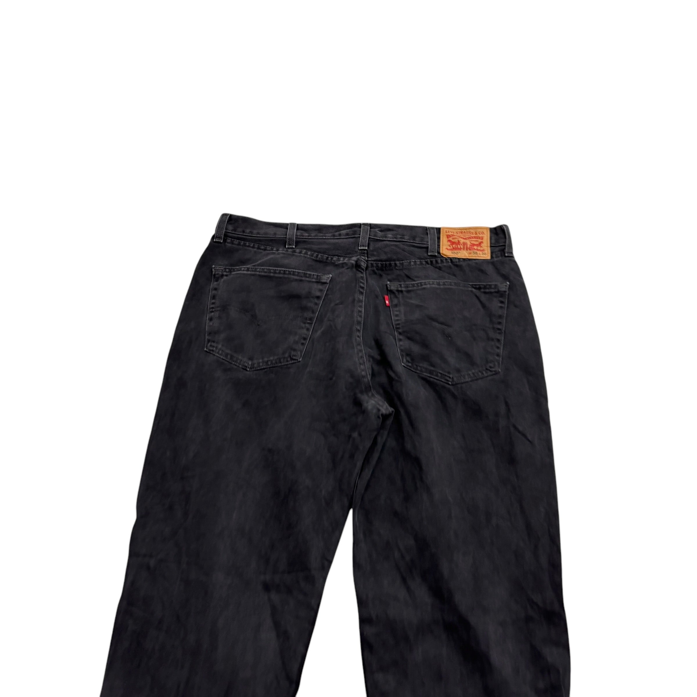 Levis 550 Jeans W38 L36 Mens Black Baggy Relaxed Straight Fit Denim