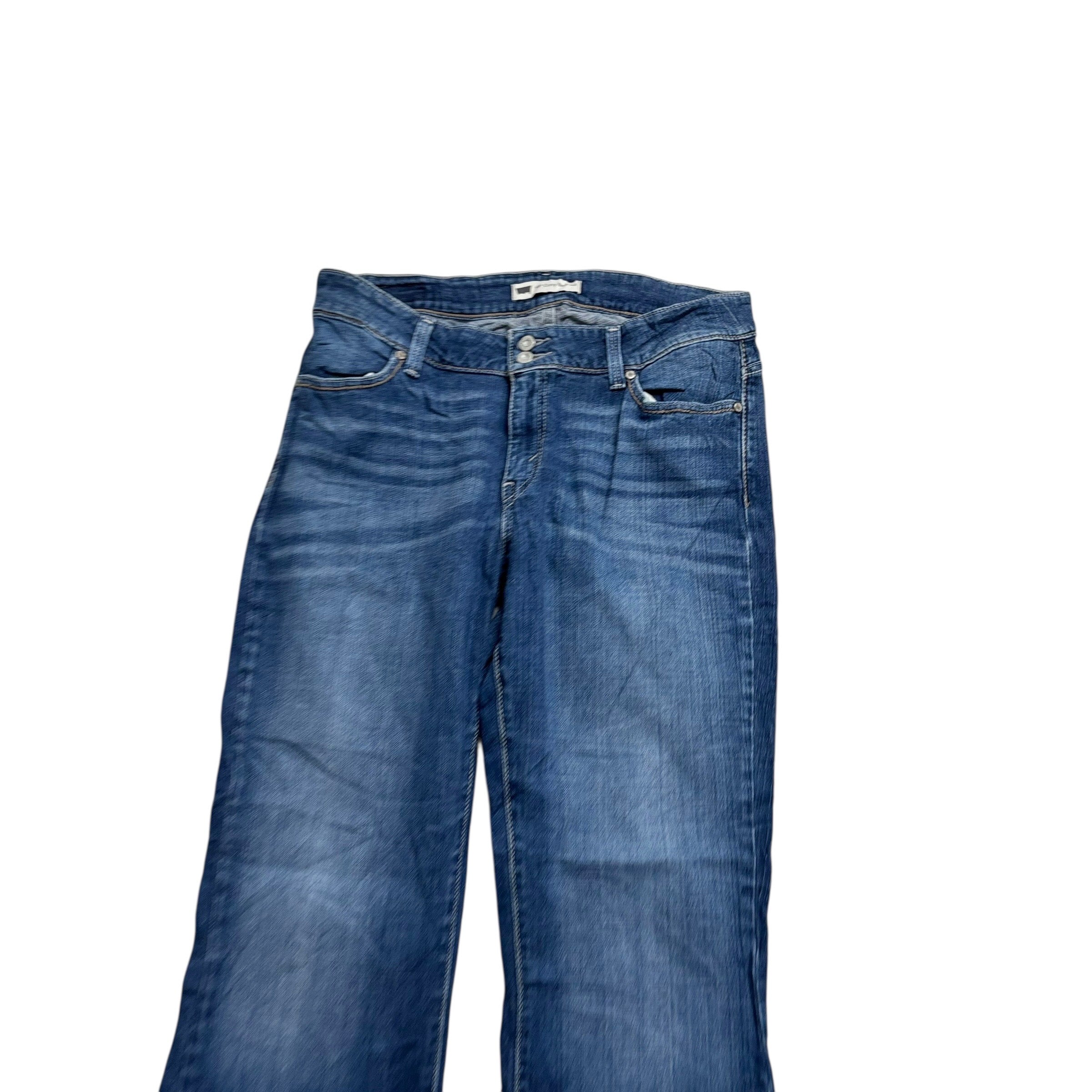 Levis 529 Jeans W32 L32 Womens Curvy Bootcut Mid Blue Stretch Denim (E)