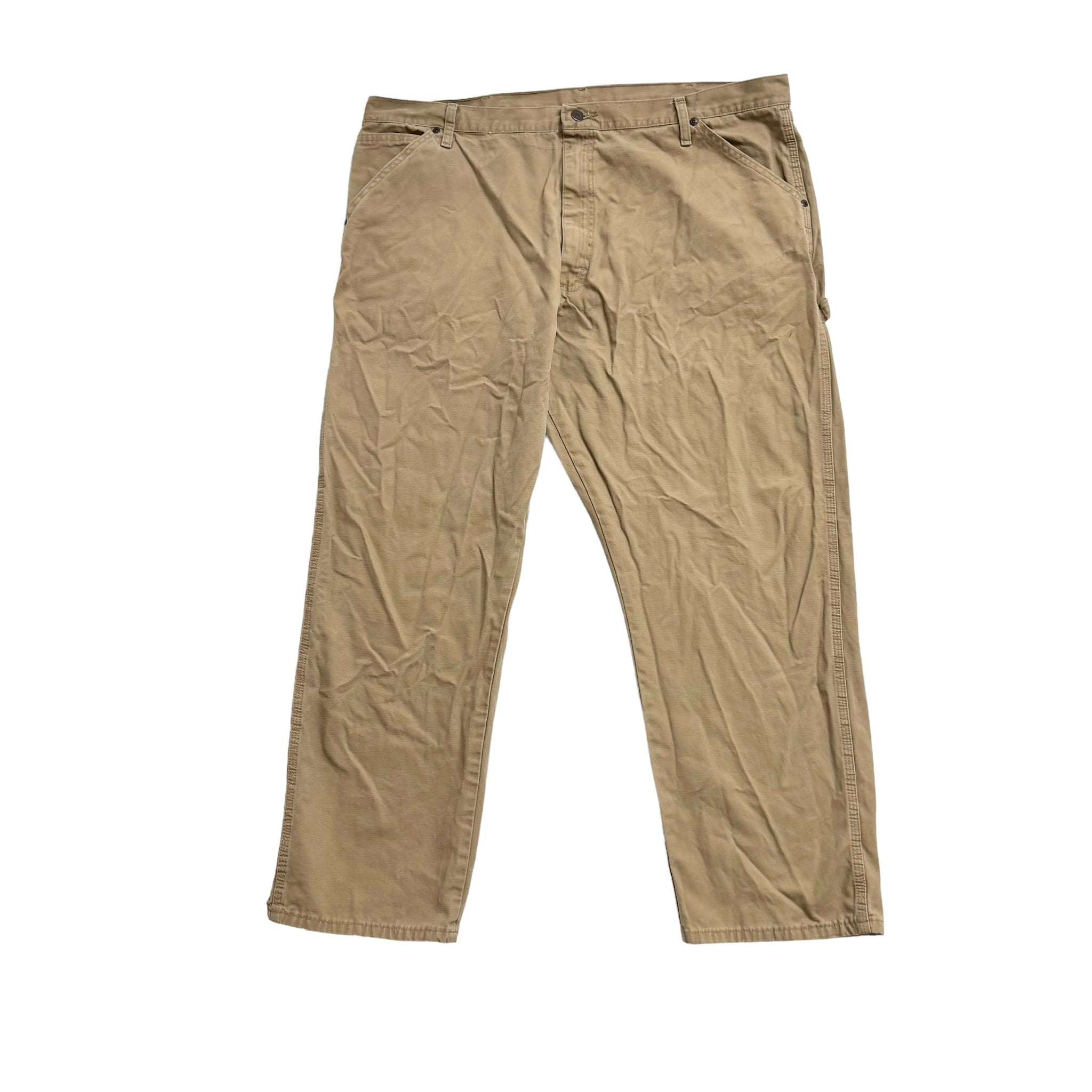 Wrangler Carpenter Pants W42 L30 Mens Tan Beige Baggy Relaxed Straight Fit