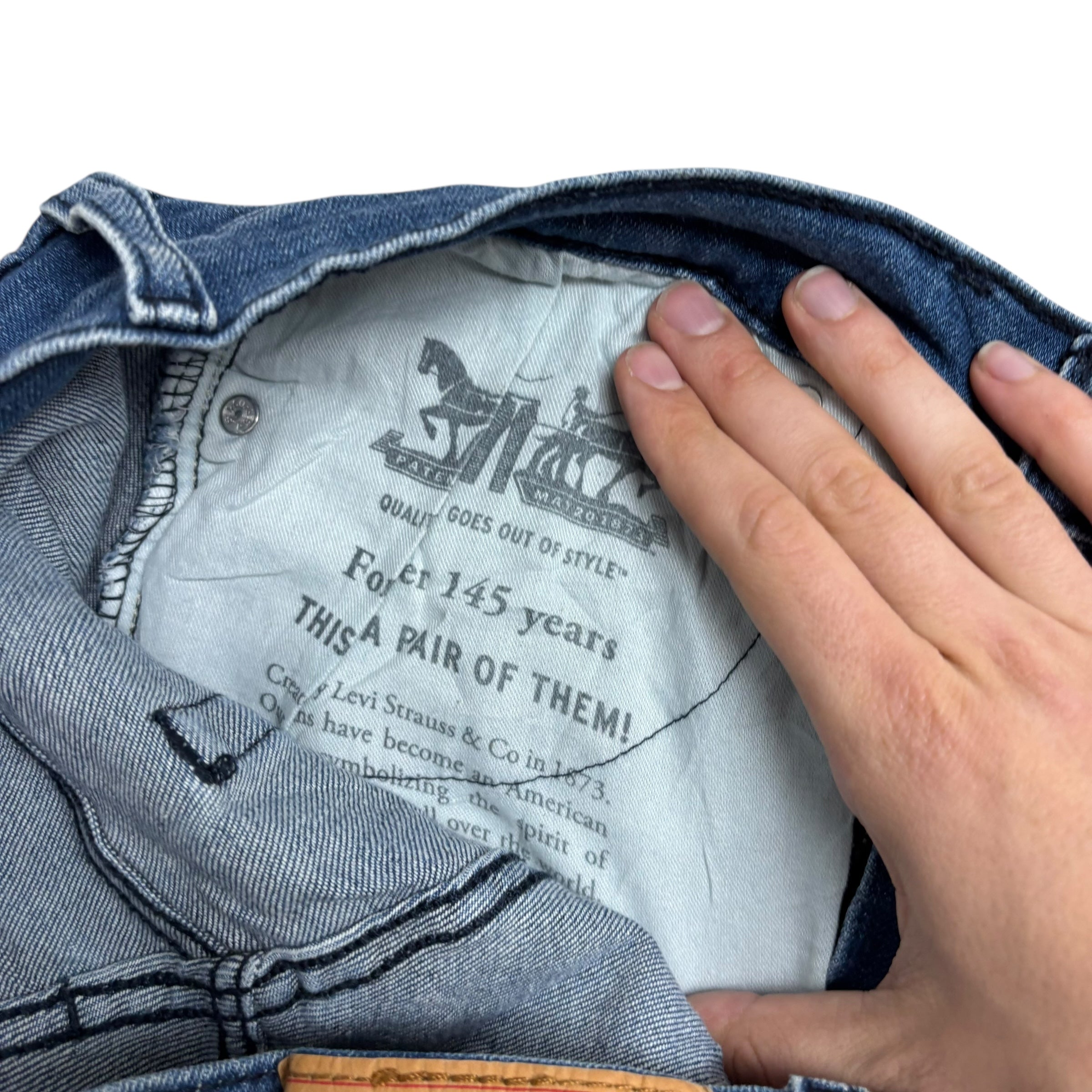 Levis 514 Jeans W30 L30 Mens Navy Blue Regular Straight Fit Stretch Denim (E)