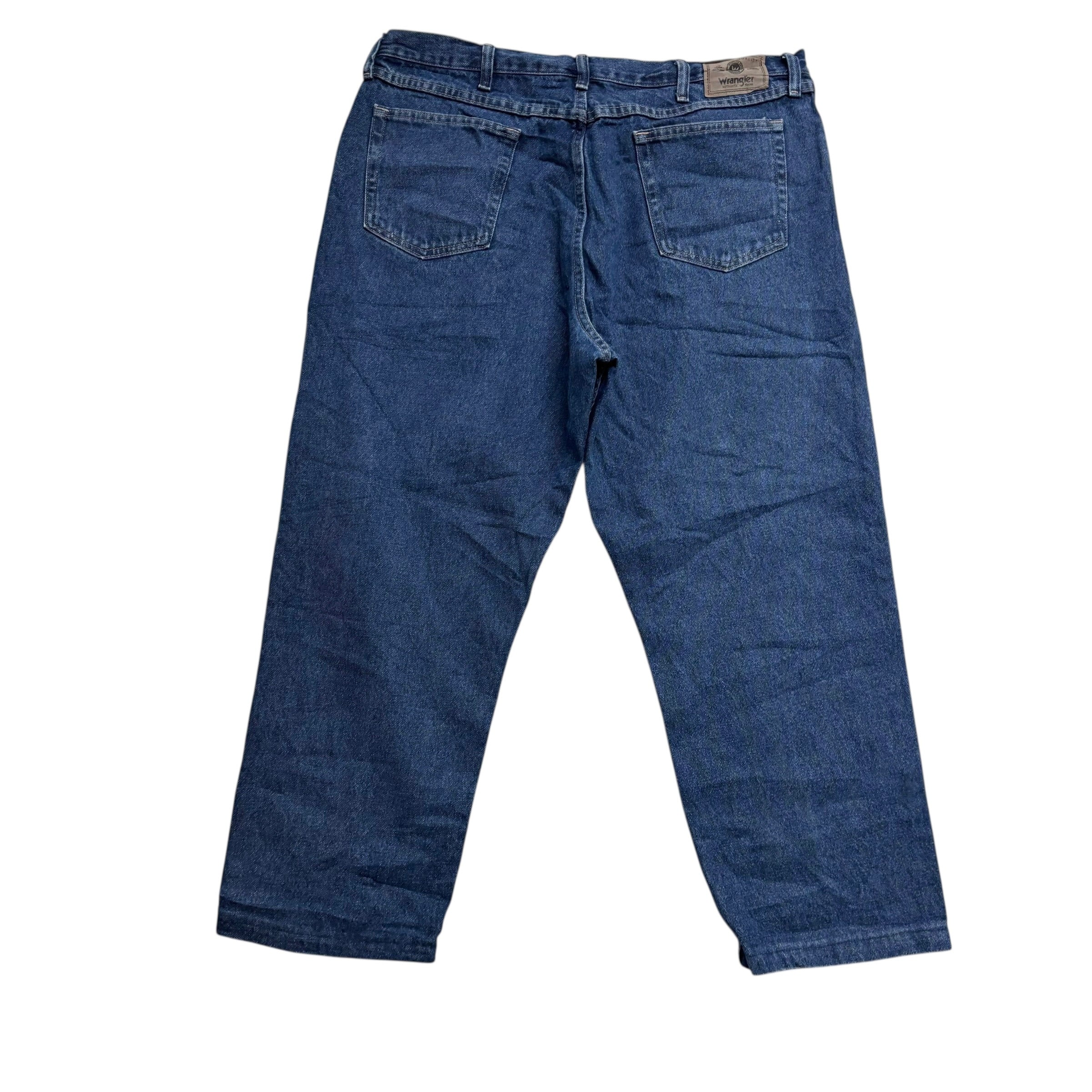 Wrangler Jeans W38 L28 Mens Dark Blue Relaxed Straight Fit Vintage Denim (E)