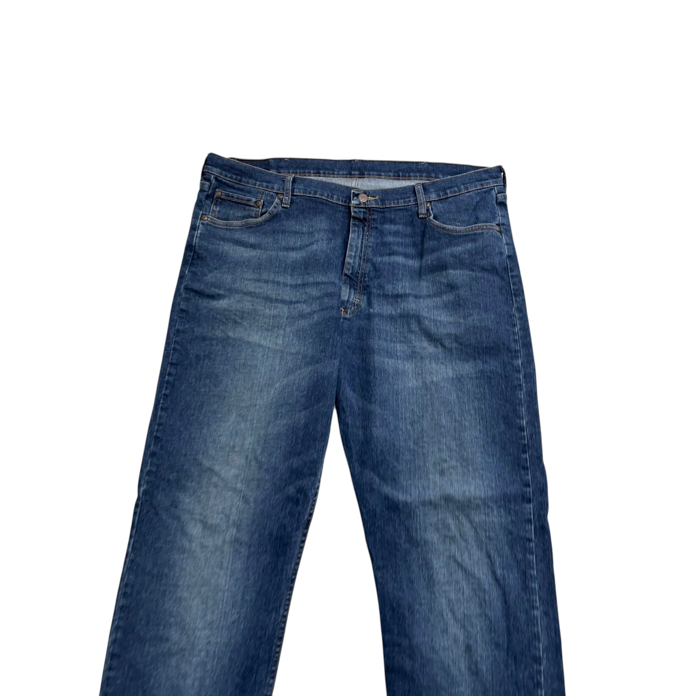 Wrangler Jeans W40 L32 Mens Dark Blue Relaxed Straight Fit Stretch Denim (E)