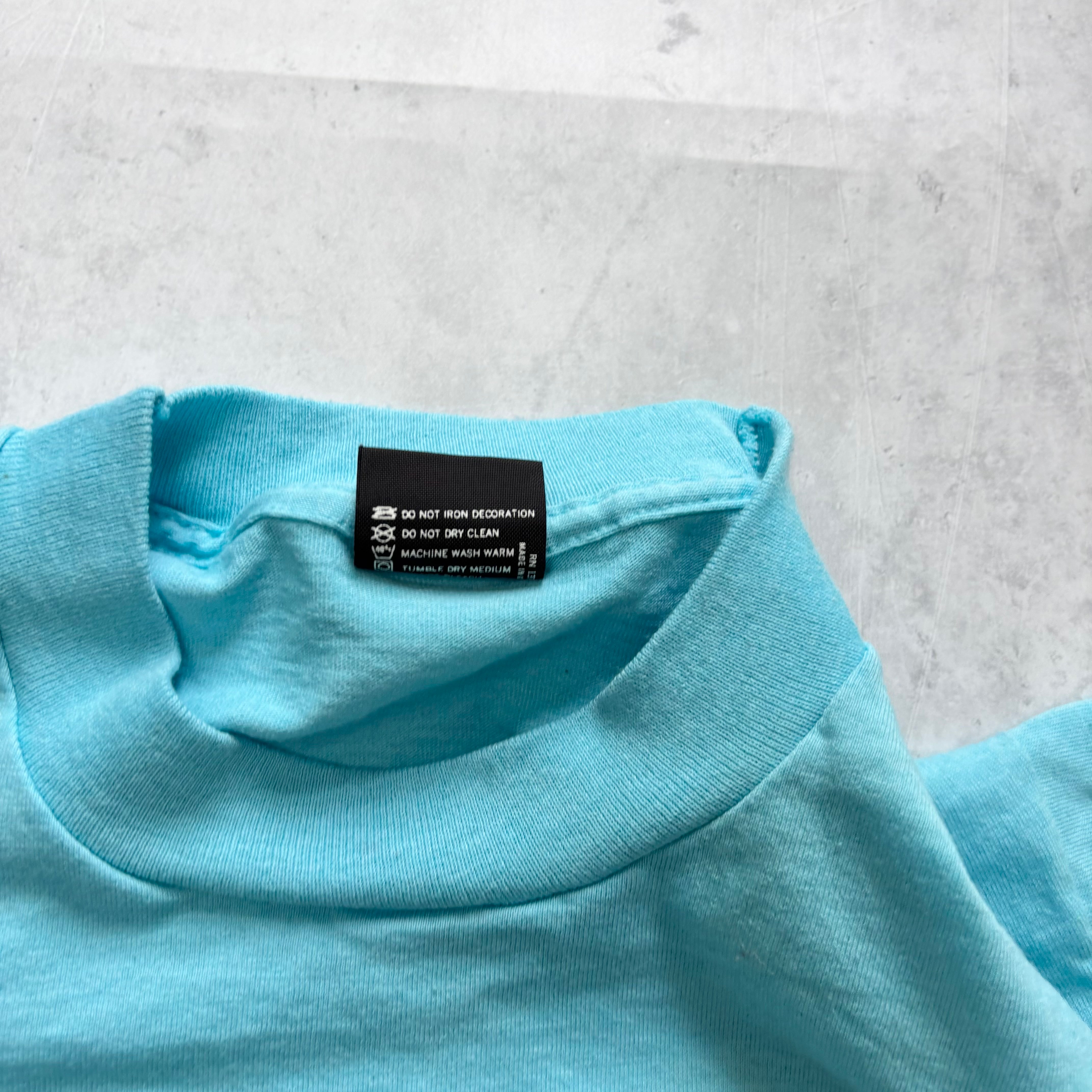 Vintage T Shirt Mens Medium Blue Single Stitch Graphic Print 90s