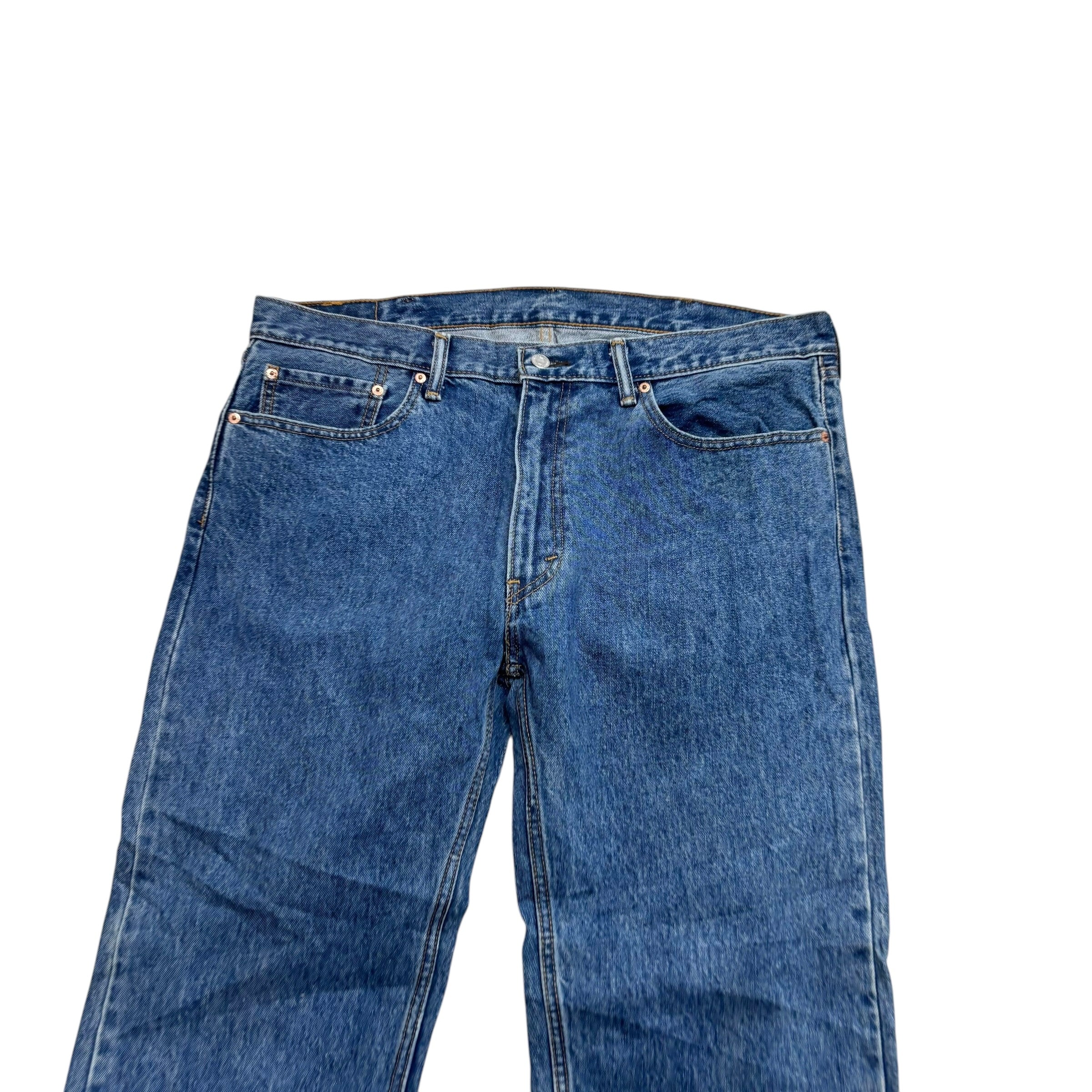 Levis 505 Jeans W38 L30 Mens Mid Blue Regular Straight Fit Denim
