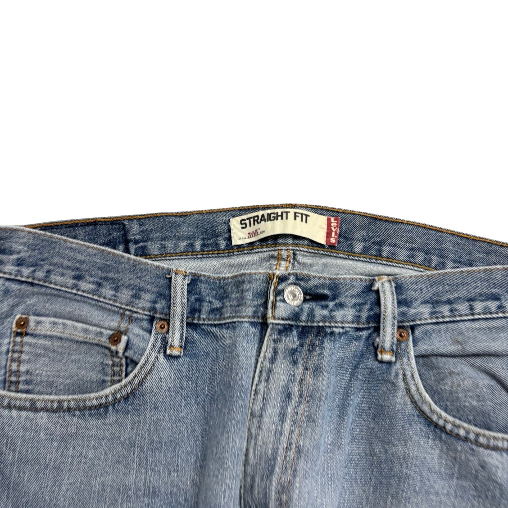 Levis 505 Jeans W34 L30 Mens Light Blue Regular Straight Fit Vintage Denim