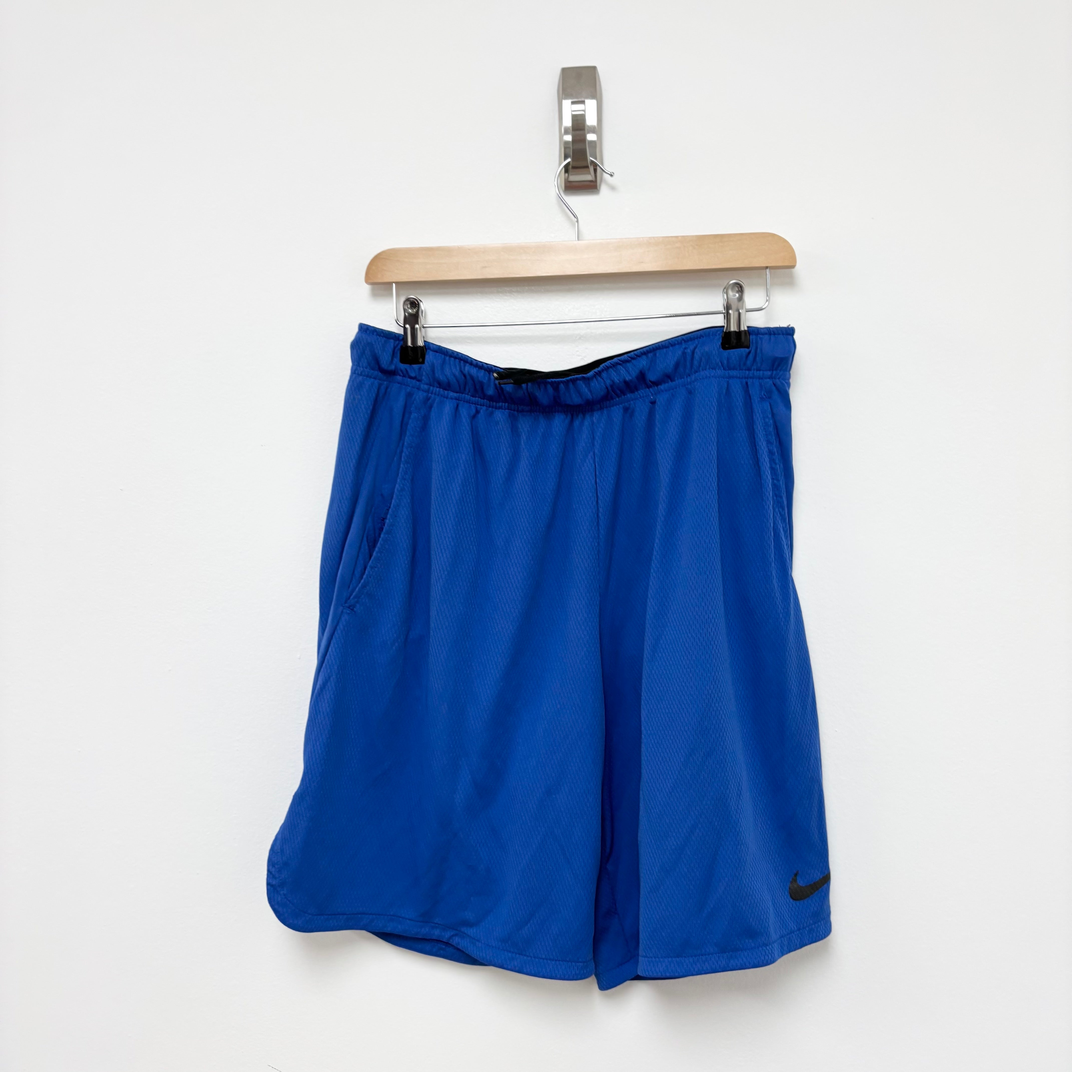 Nike Shorts Mens Large Blue Dri Fit Running Sports Gym Athletic Pockets (E)
