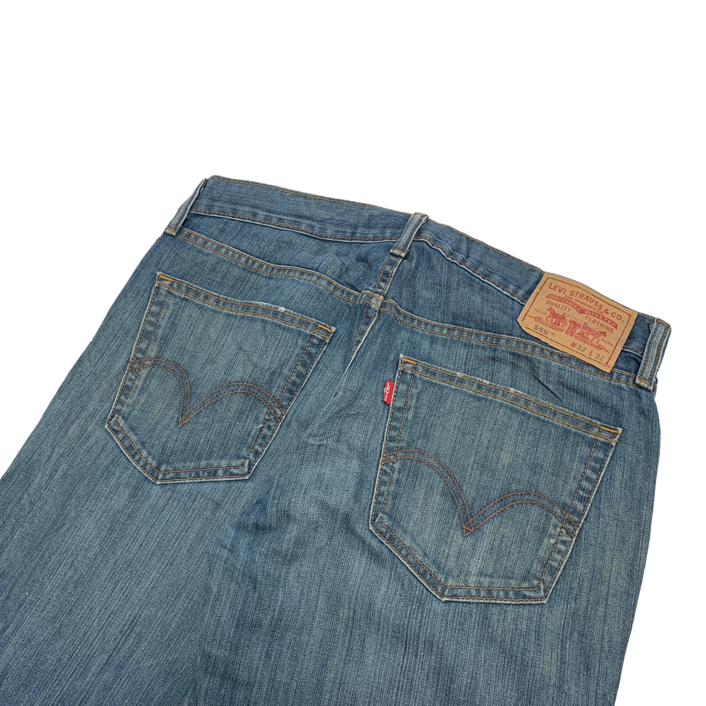 Levis 559 Jeans W34 L32 Mens Blue Baggy Relaxed Straight Fit Vintage Denim