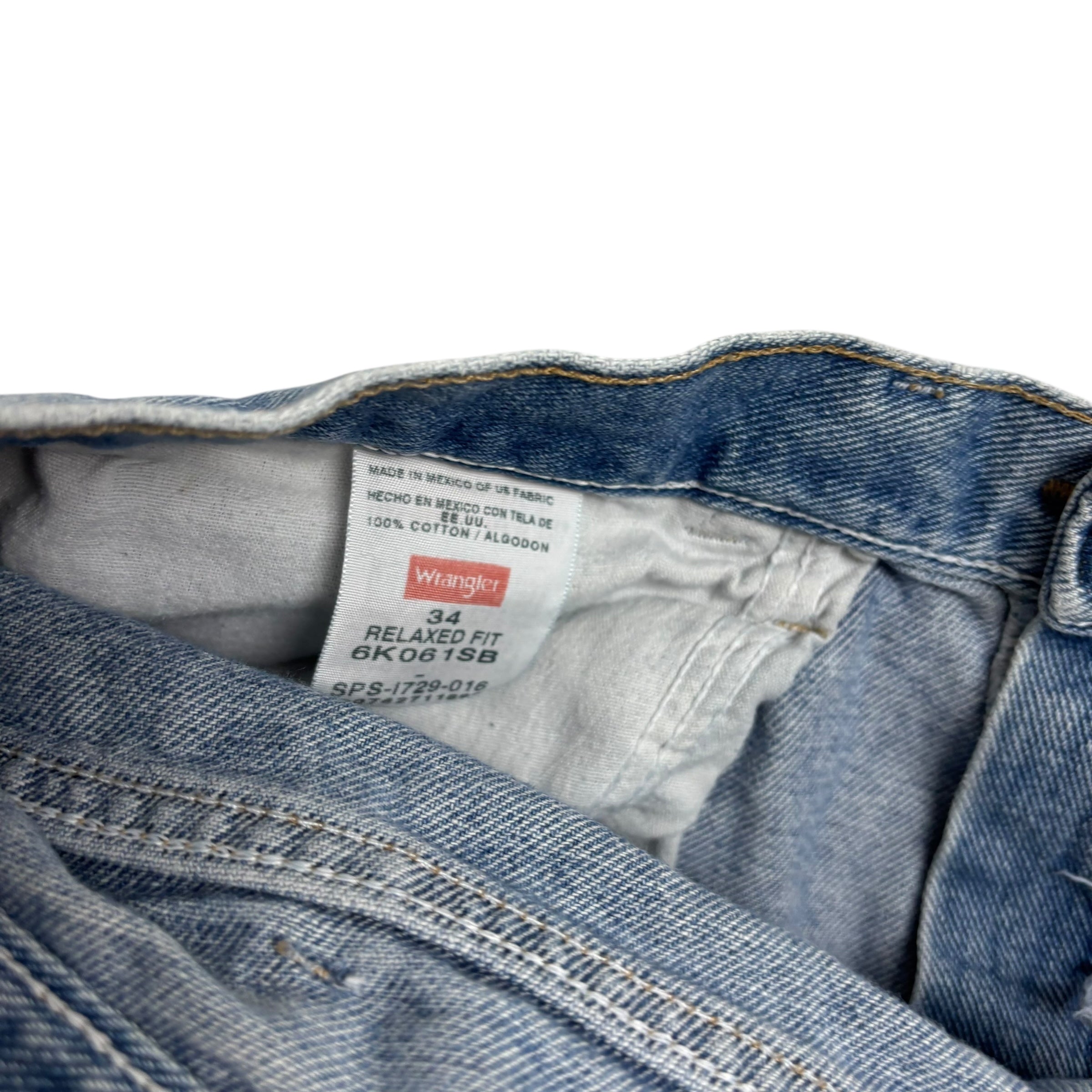 Wrangler Baggy Jorts W33 Mens Denim Shorts Mid Blue Relaxed Fit