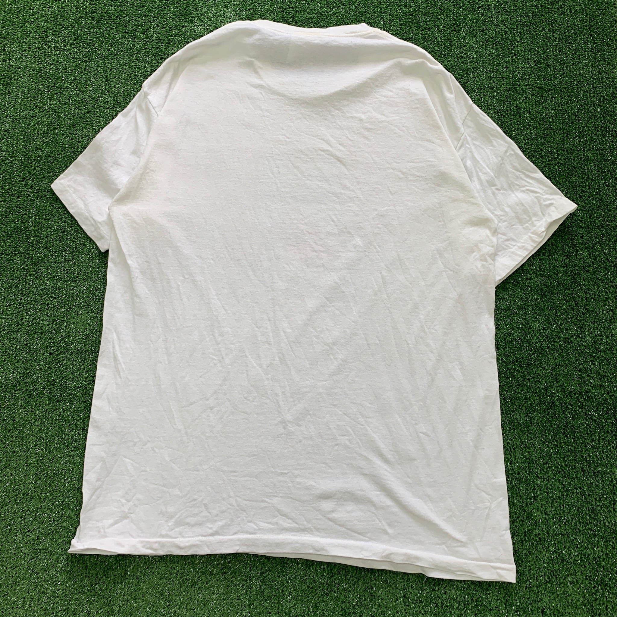 Vintage T Shirt Mens Large White Single Stitch Graphic Print 90s USA