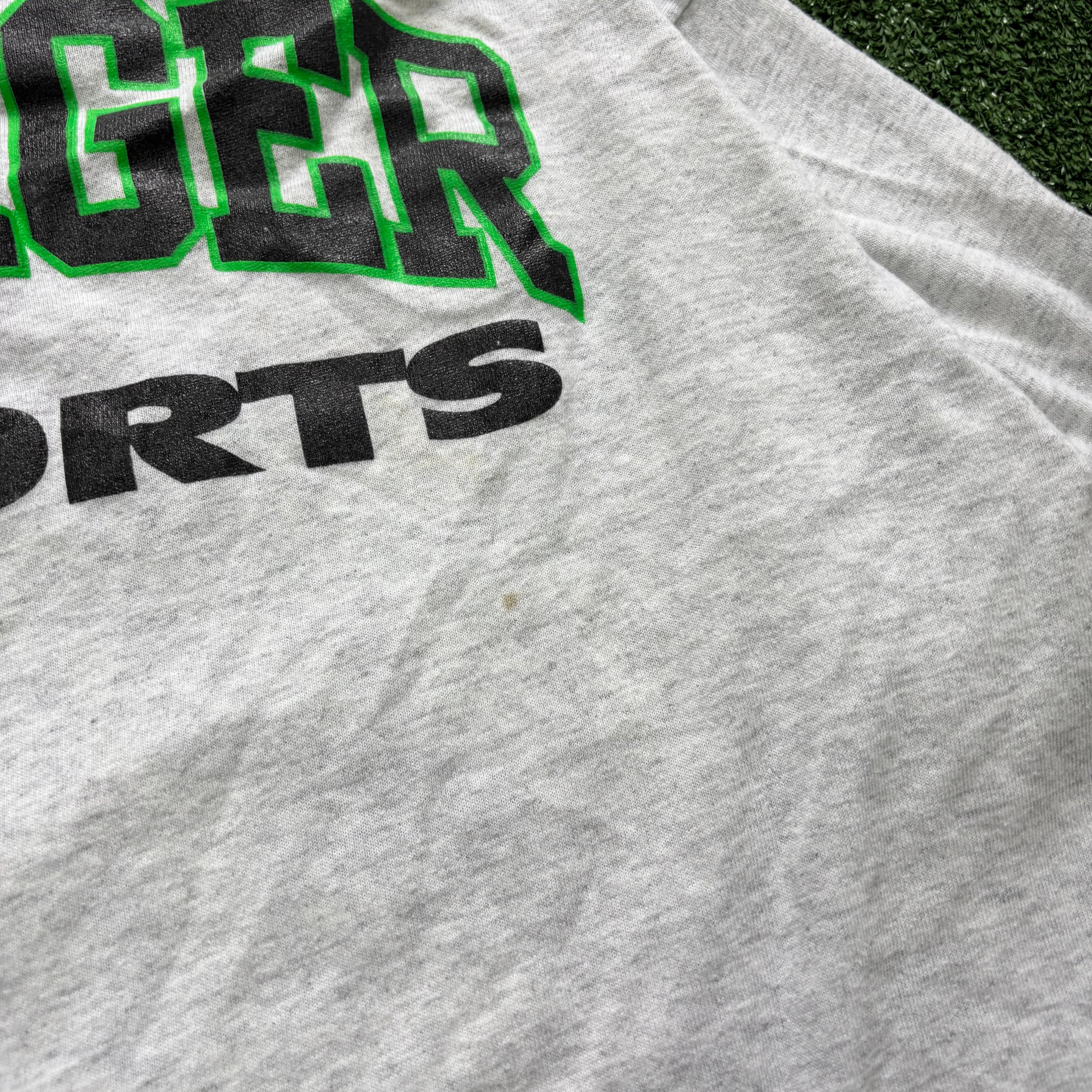 Vintage T Shirt Mens Large Grey Graphic Print 90s USA