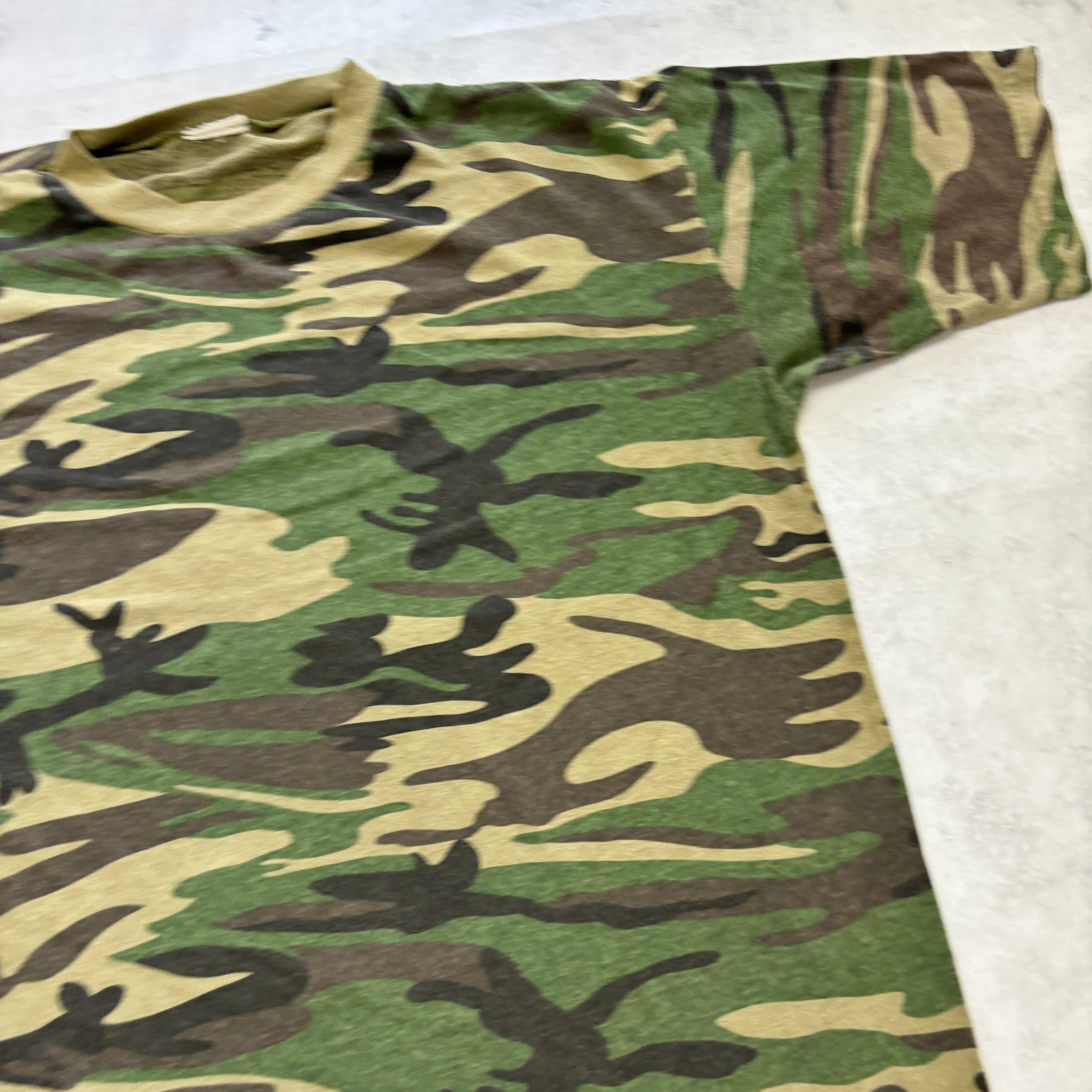 Vintage Camo T Shirt Mens Small Army Desert 90s Woodland Camouflage