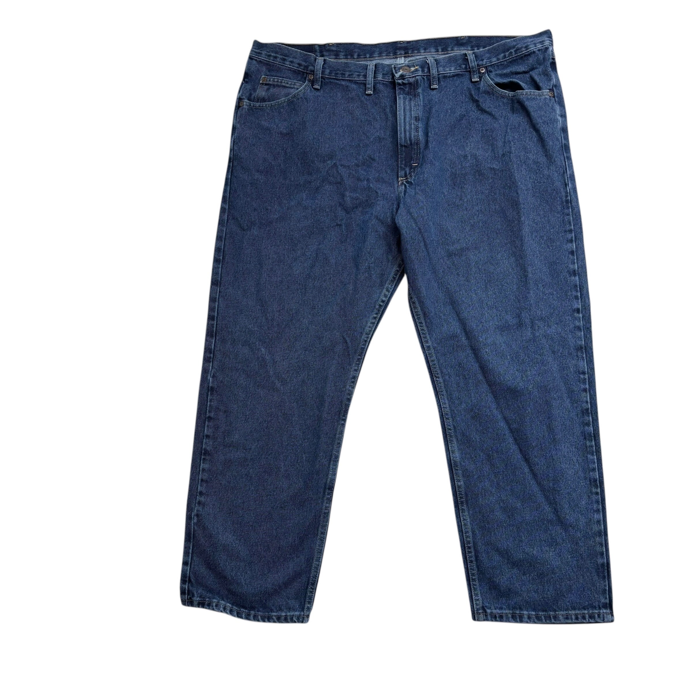 Wrangler Jeans W46 L30 Mens Dark Blue Relaxed Straight Fit Baggy Denim (E)