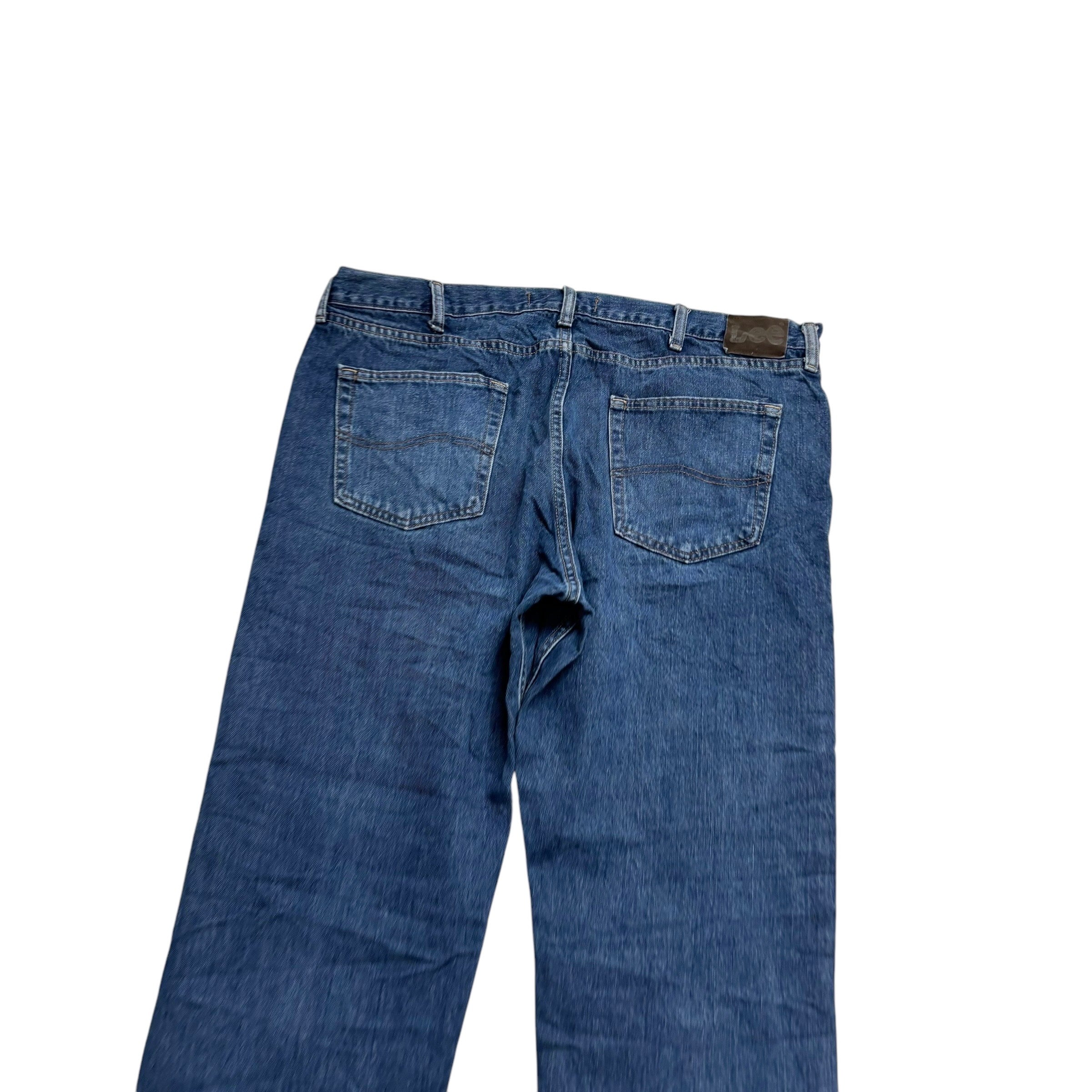 Lee Jeans W40 L30 Mens Mid Blue Regular Straight Fit Denim (E)