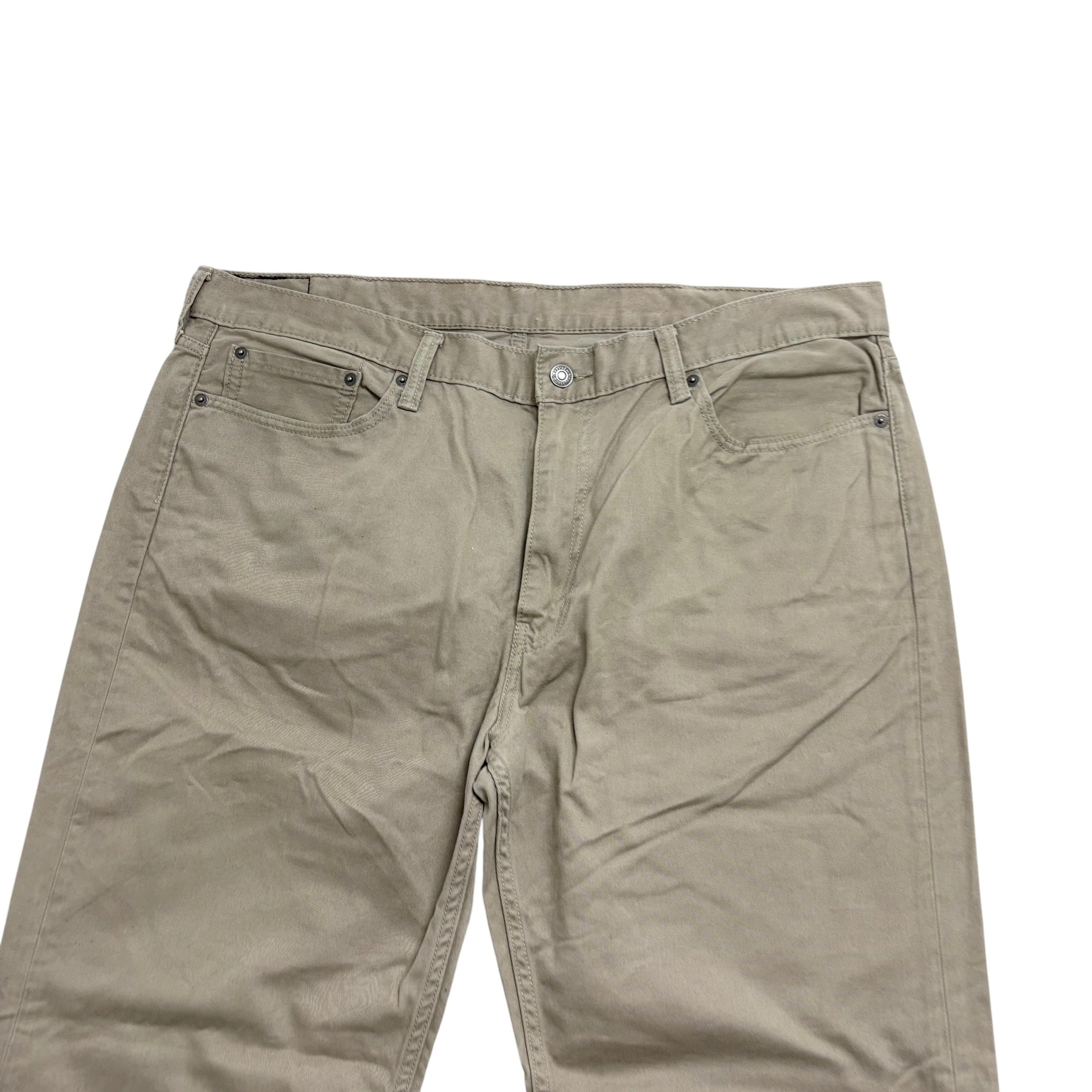 Levis 514 Trousers W40 L32 Mens Cream Regular Straight Fit Cotton Pants (E)