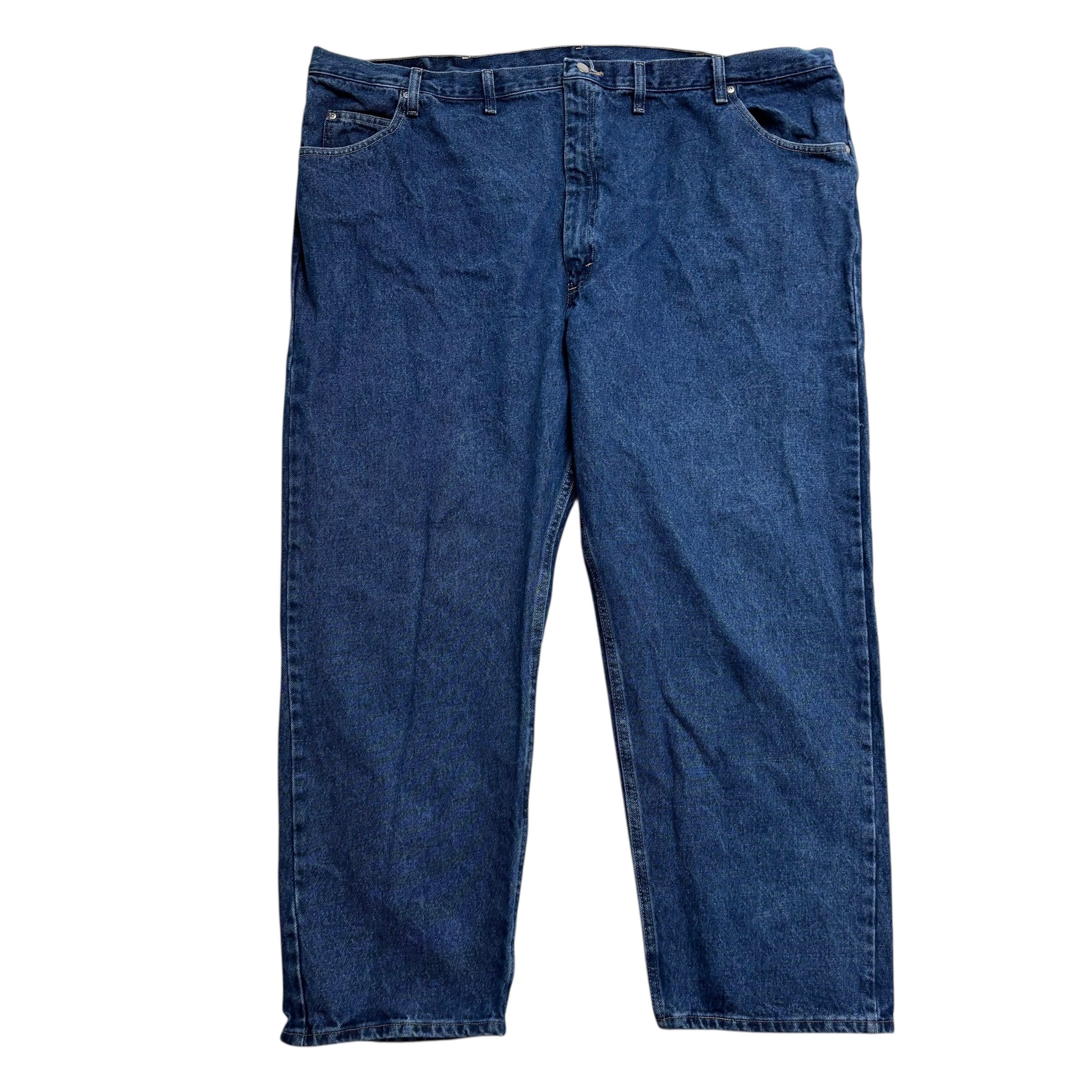 Wrangler Jeans W52 L30 Mens Mid Blue Relaxed Straight Fit Denim (E)