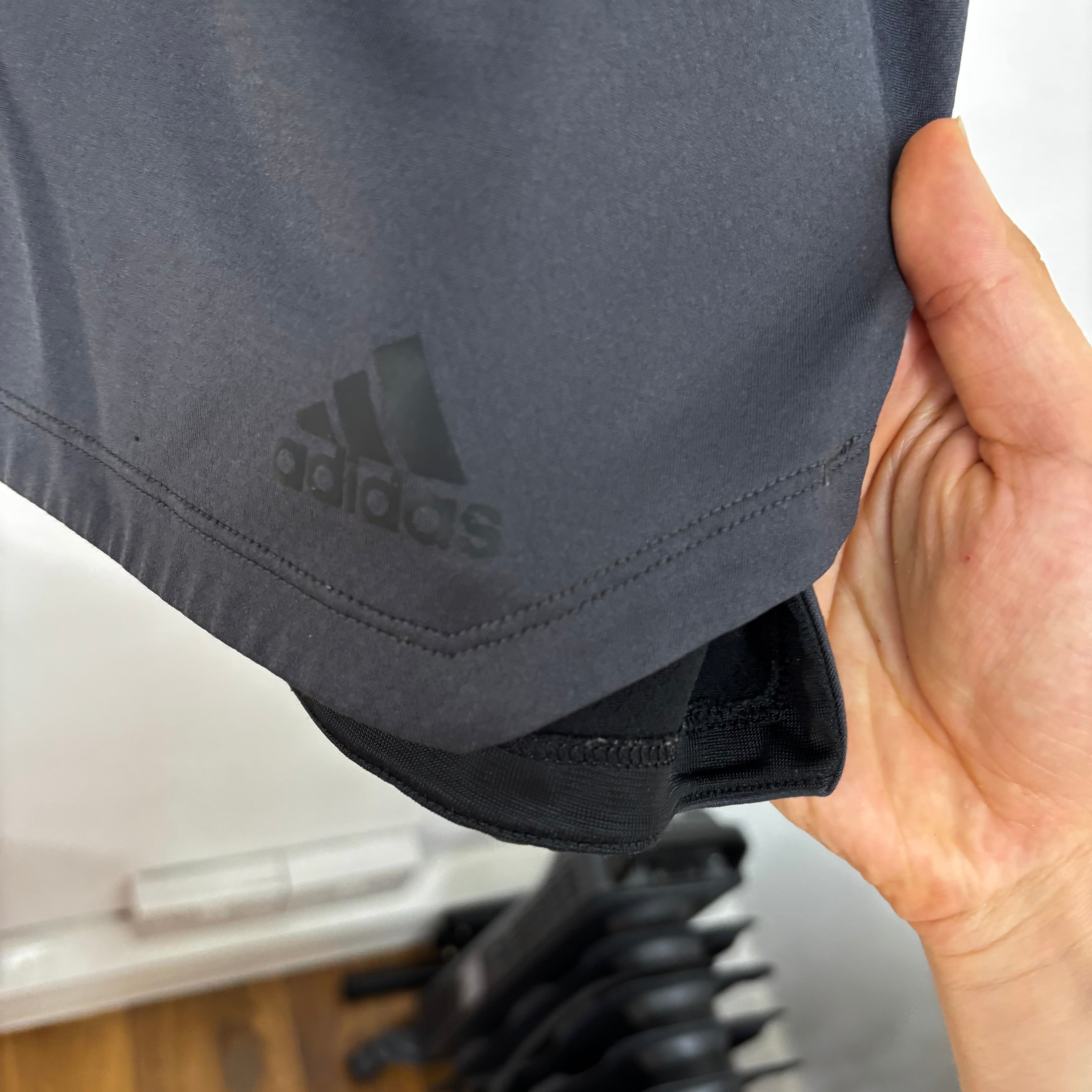 Adidas Shorts Mens XXL Grey Sports Running Gym Athletic Pockets (E)