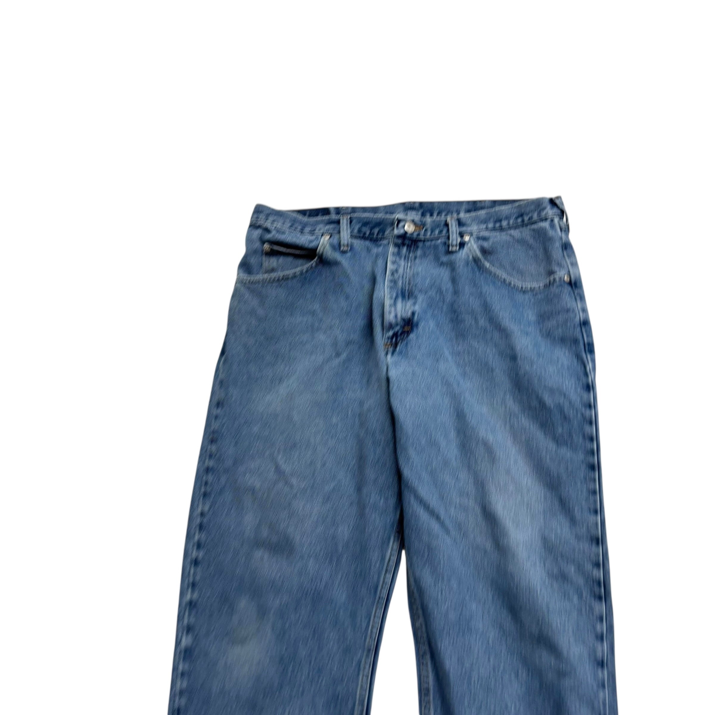 Wrangler Jeans W37 L30 Mens Mid Blue Relaxed Straight Fit Vintage Denim (E)