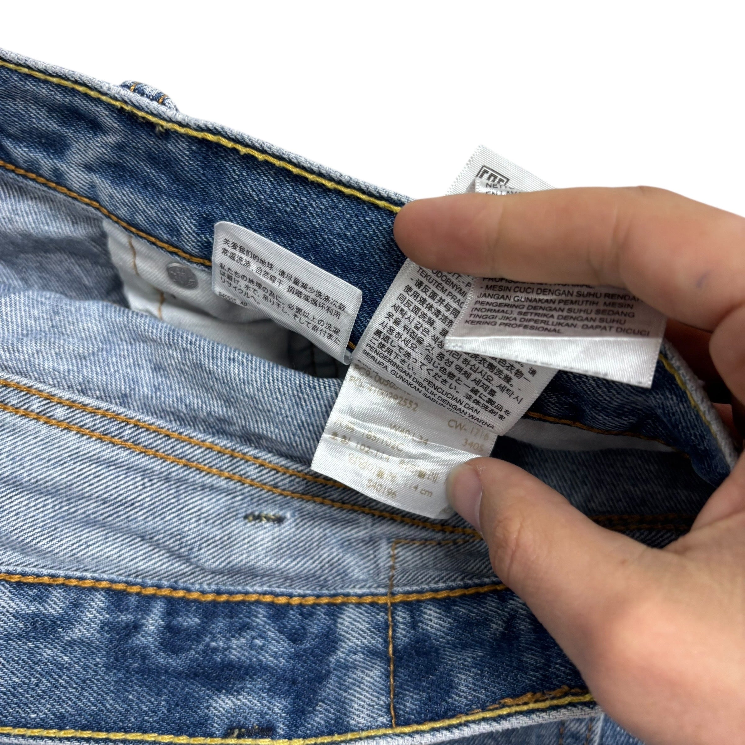 Levis 505 Jeans W40 L34 Mens Mid Blue Regular Straight Fit Denim (E)