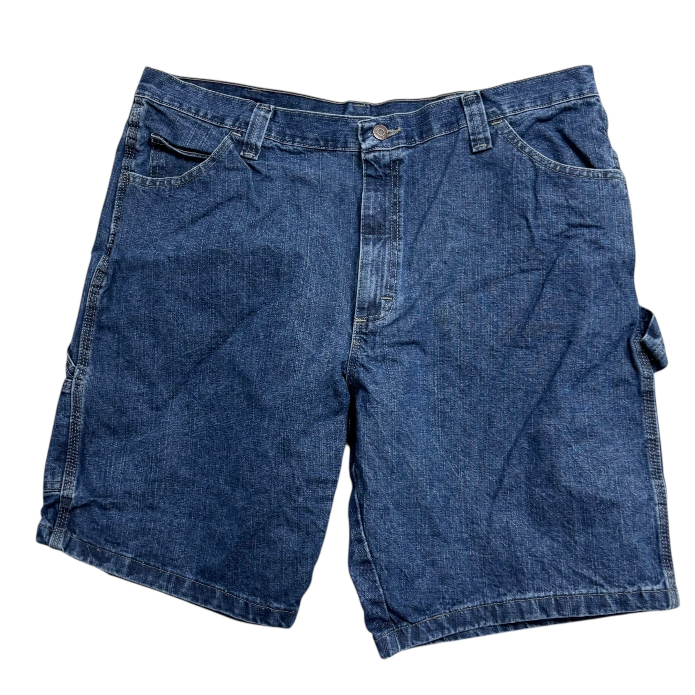 Wrangler Baggy Jorts W38 Mens Dark Blue Denim Shorts Relaxed Carpenter (E)