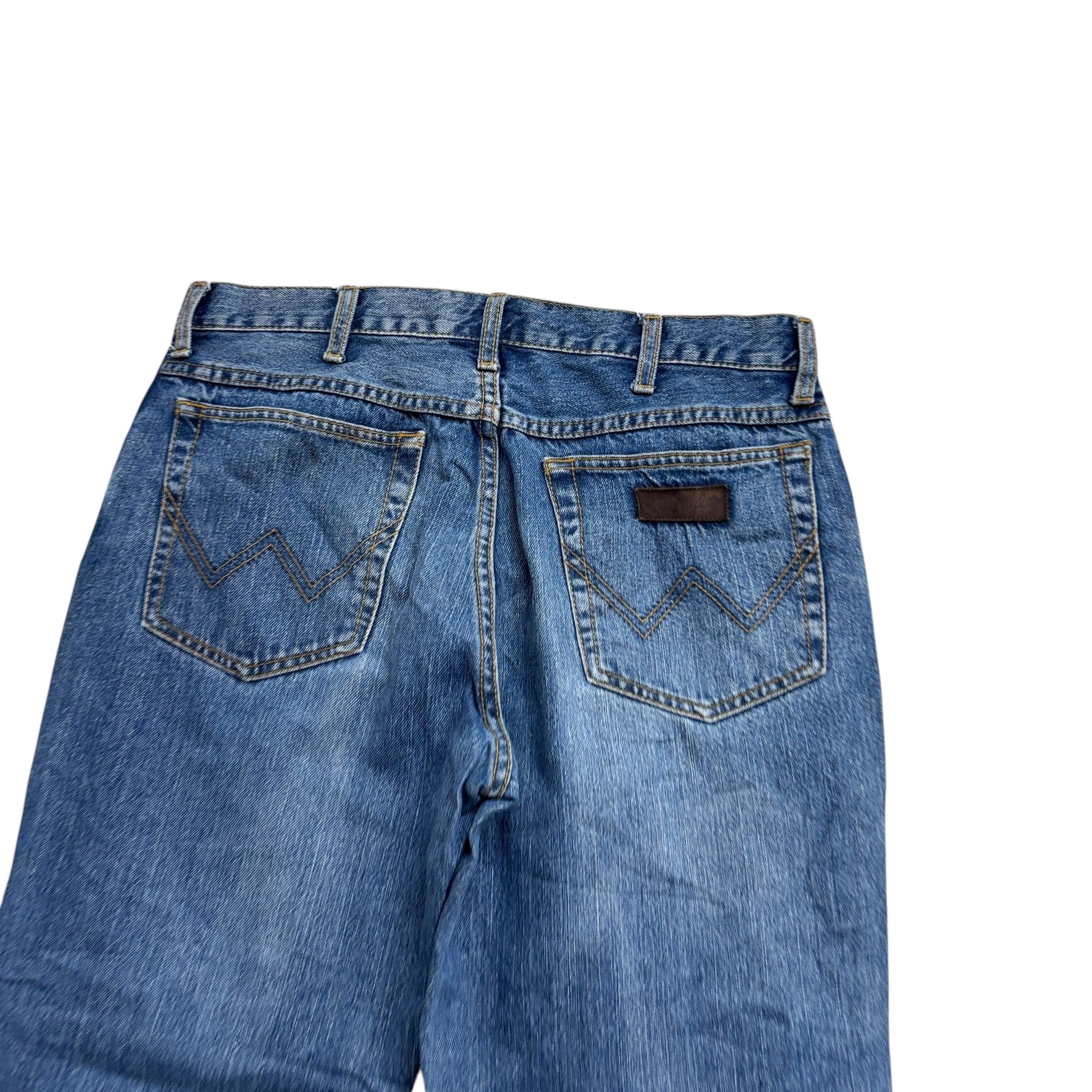 Wrangler Texas Jeans W33 L30 Mens Mid Blue Regular Straight Fit Denim (F)