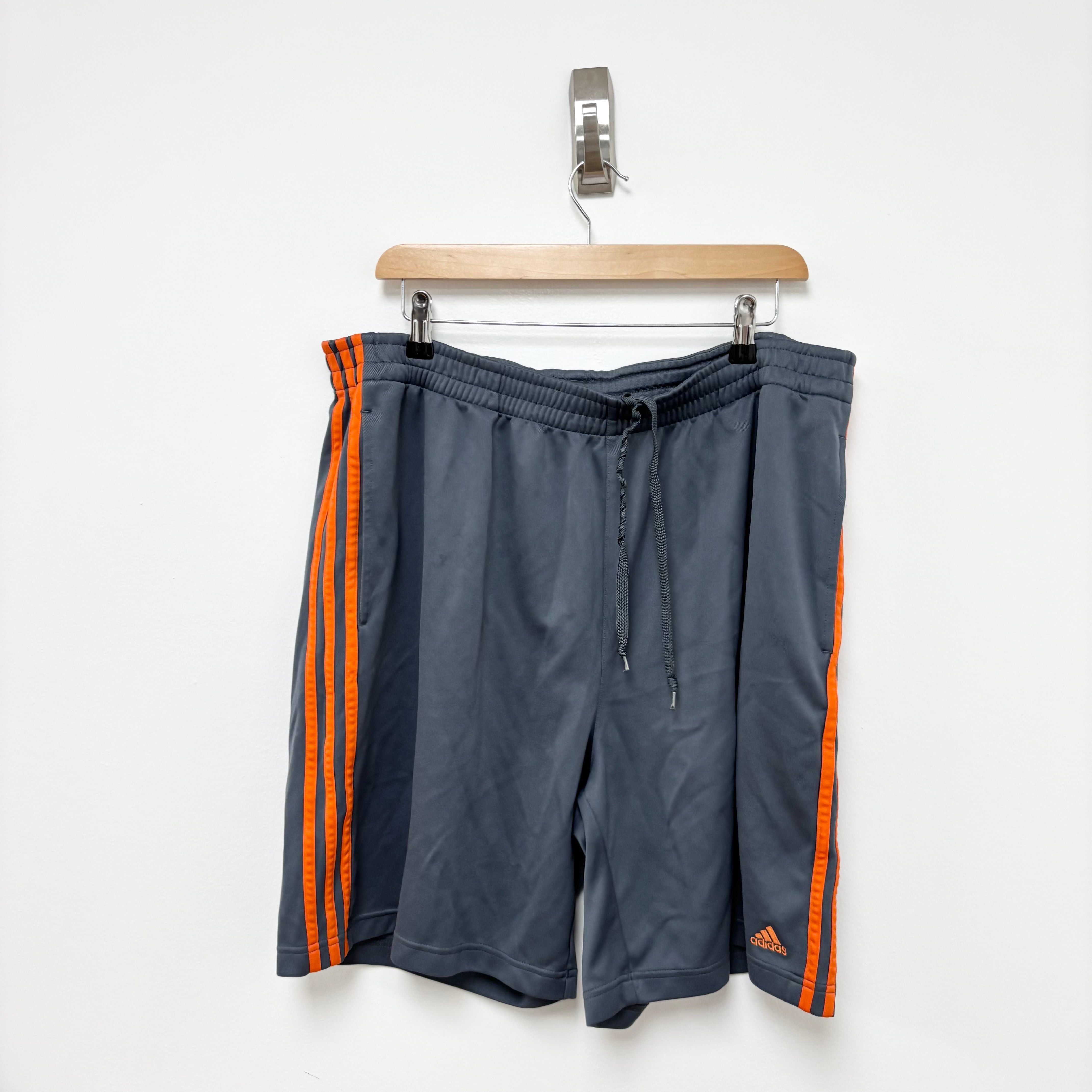 Adidas Shorts Mens XXL Grey Sports Running Gym Athletic Pockets