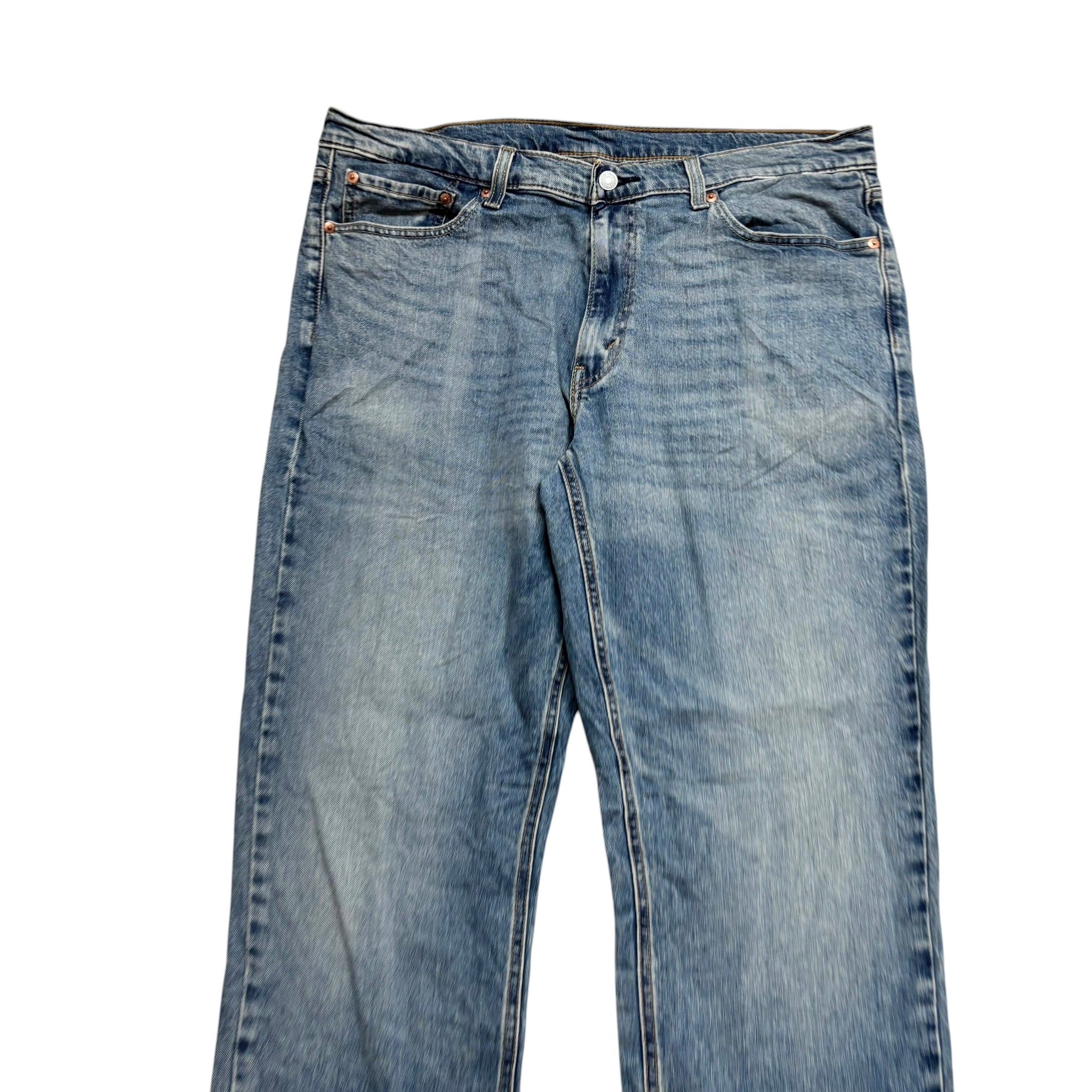 Levis 541 Jeans W36 L34 Mens Mid Blue Athletic Tapered Fit Stretch Denim (E)