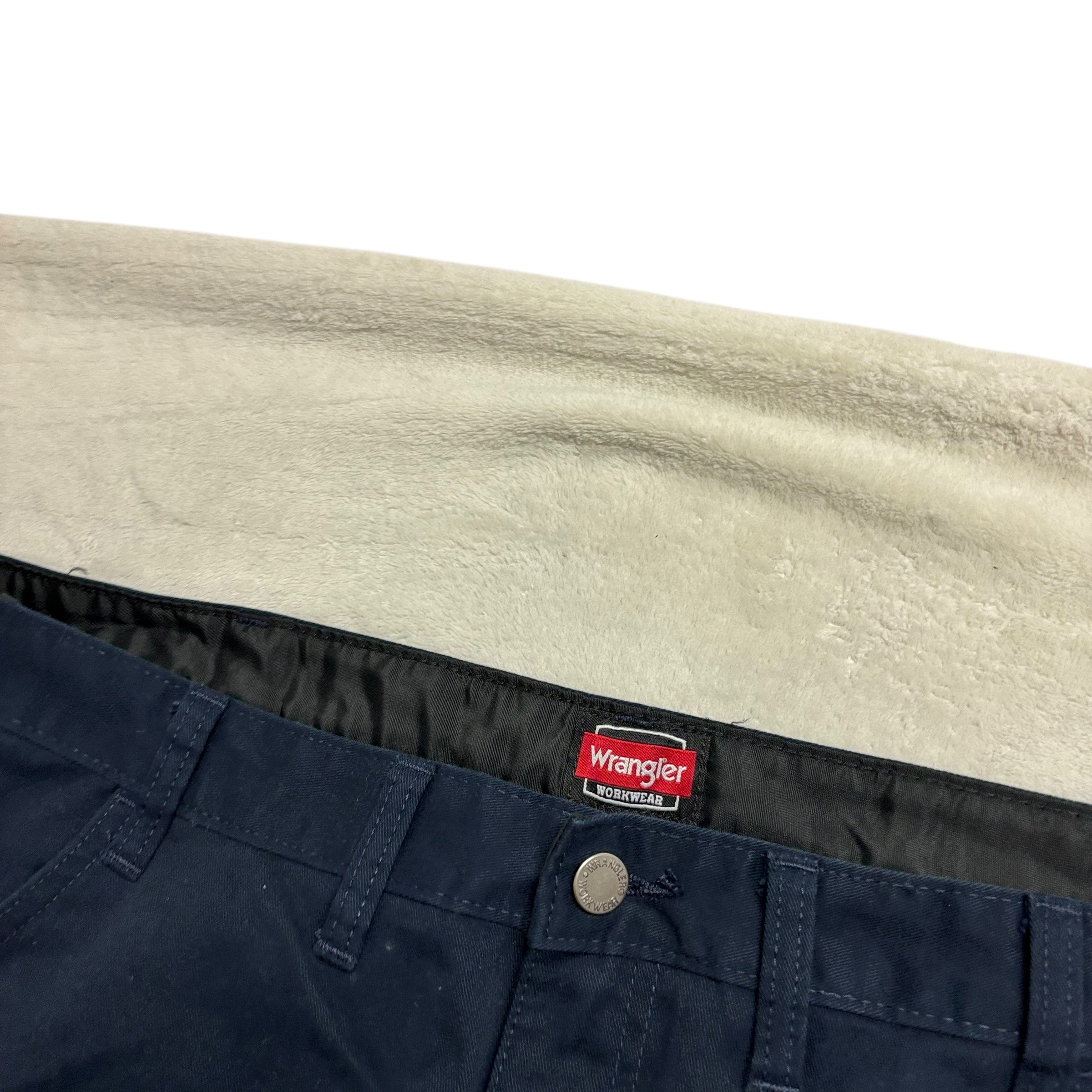 Wrangler Cargo Trousers W44 L32 Mens Navy Blue Relaxed Straight Fit Pants (E)