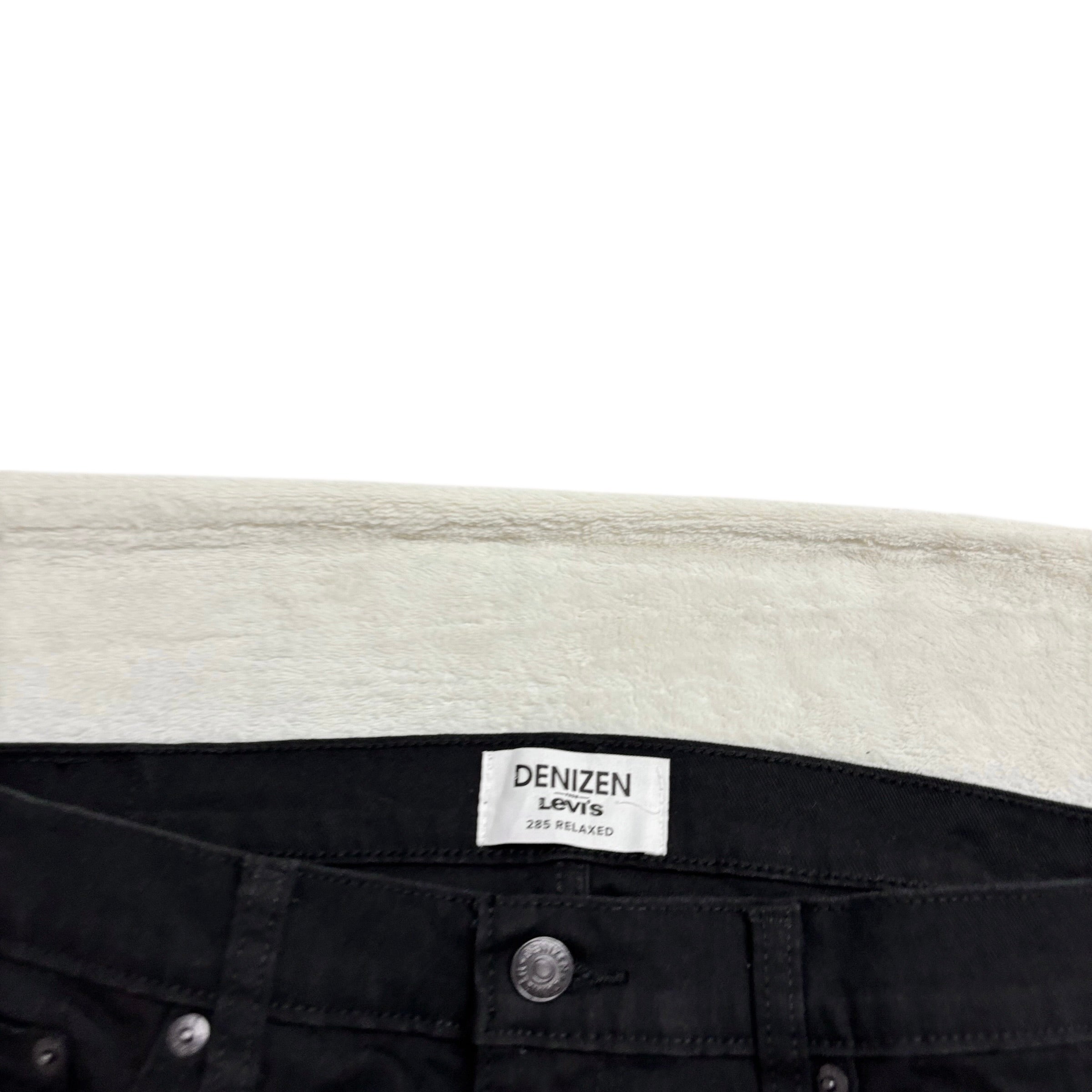 Levis Denizen Jeans W34 L34 Mens Black Relaxed Straight Fit Stretch Denim (E)