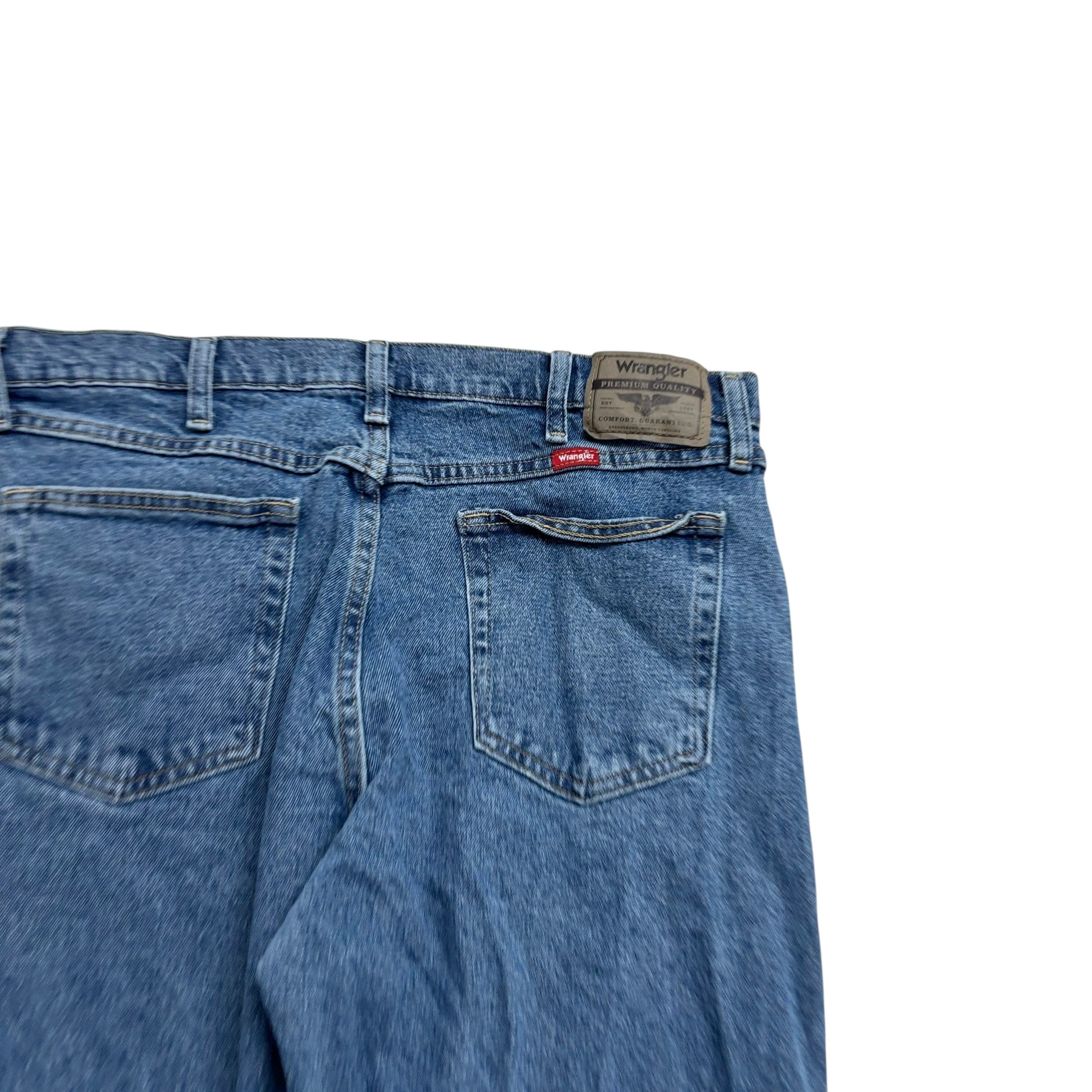 Wrangler Jeans W36 L29 Mens Mid Blue Regular Straight Fit Stretch Denim (E)