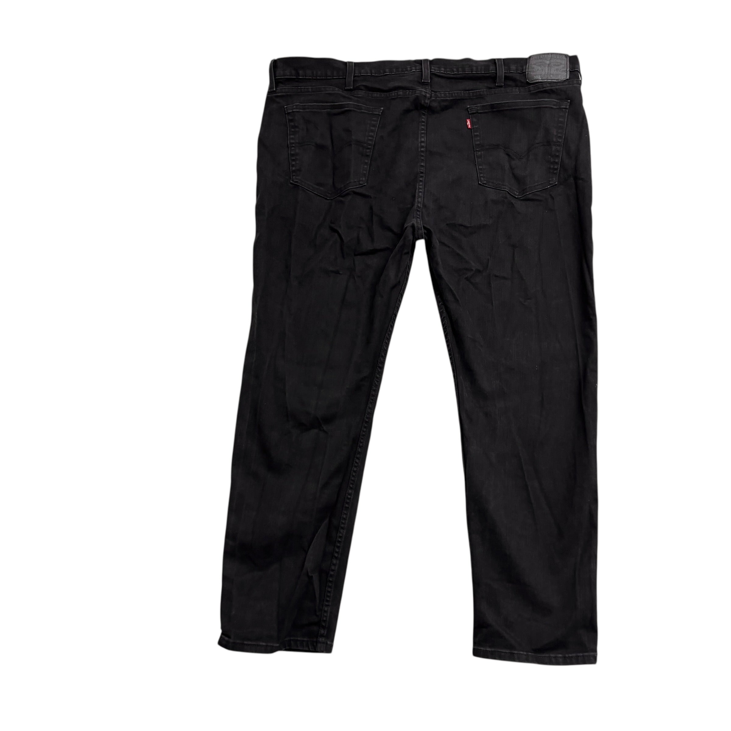 Levis 502 Jeans W48 L31 Mens Black Regular Tapered Fit Stretch Denim (E)