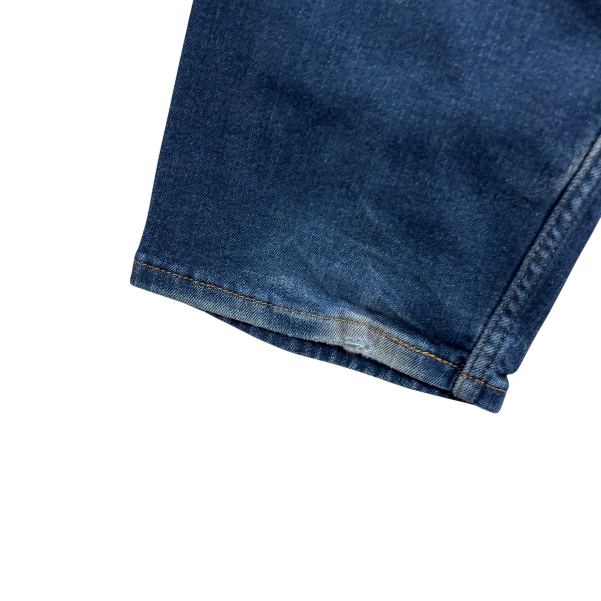 Levis 505 Jeans W34 L29 Mens Dark Blue Regular Straight Fit Stretch Denim (F)