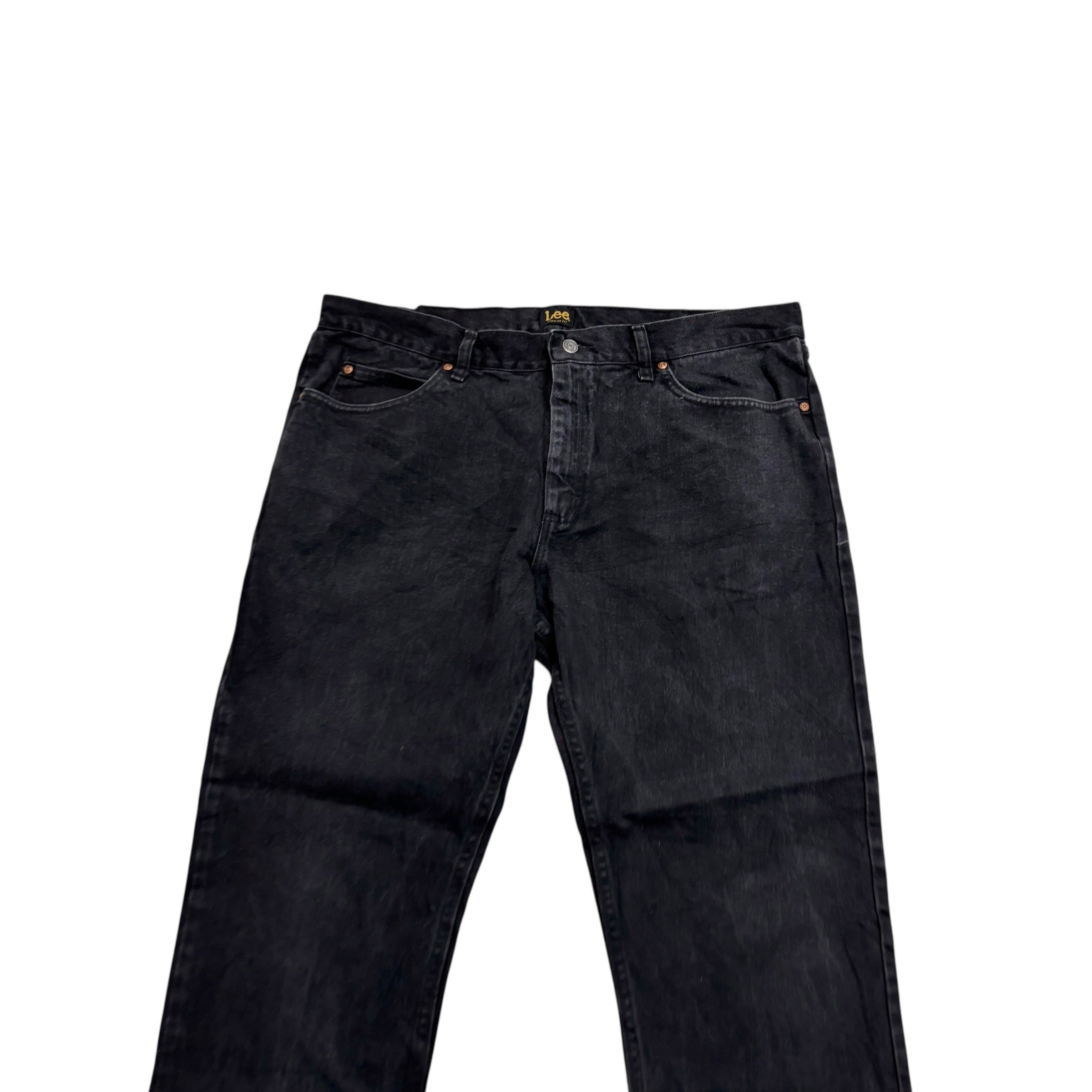 Lee Jeans W40 L30 Mens Regular Straight Fit Black Denim (E)